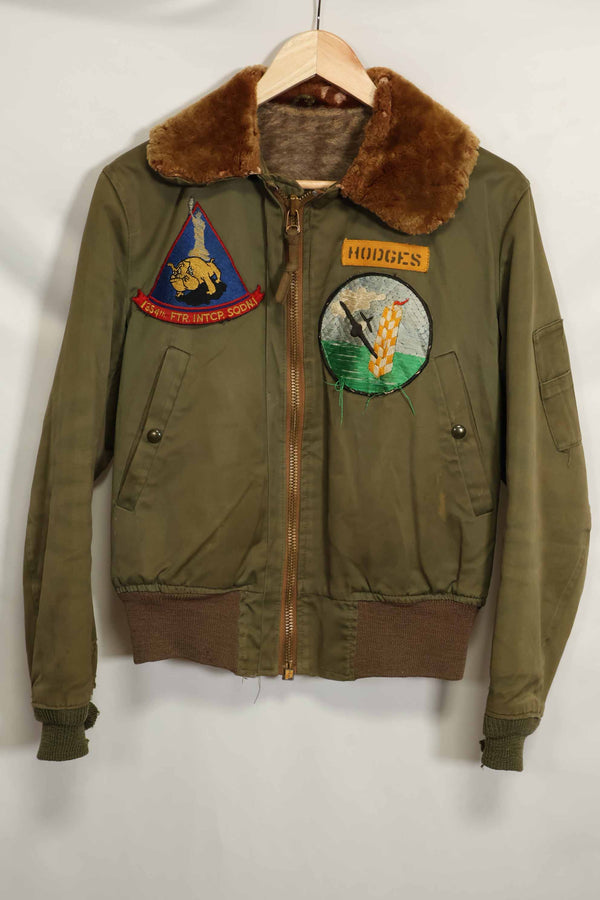 1940年代 アメリカ陸軍航空隊 B-15 フライトジャケット エアレースパッチ付き 中古品