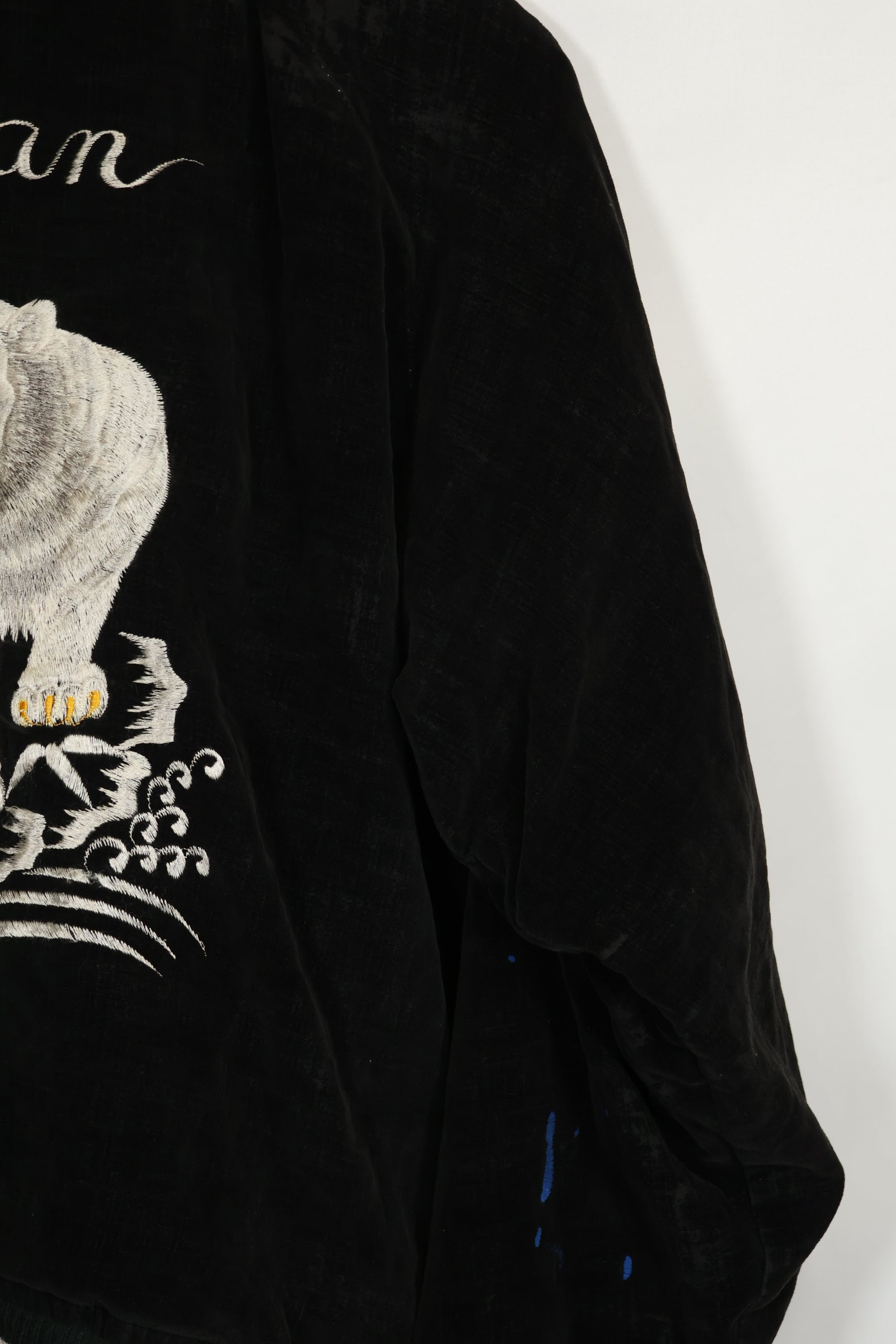 1950年代 Japan Jacket 大きめサイズ 虎デザイン ブラック 補修あり 中古品