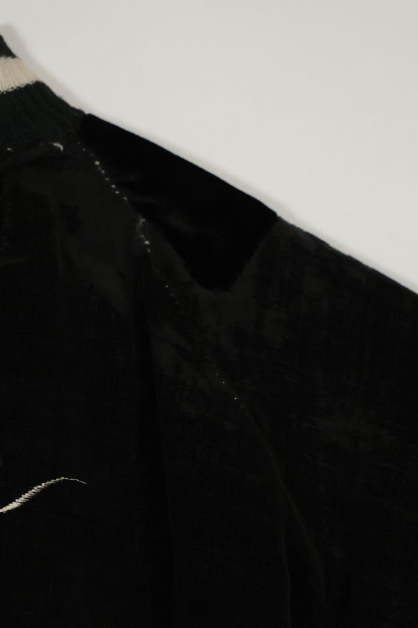 1950年代 Japan Jacket 大きめサイズ 虎デザイン ブラック 補修あり 中古品