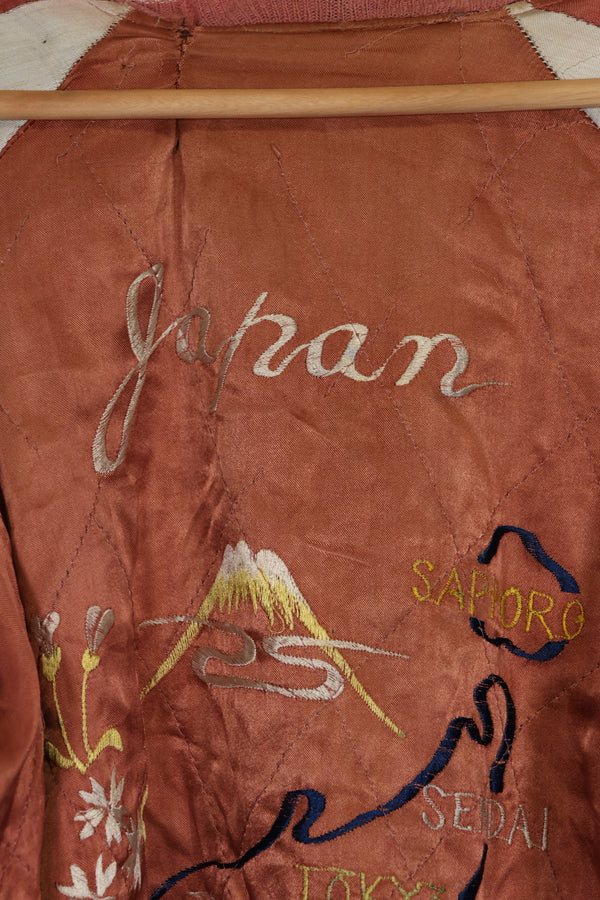 1950年代 Japan Jacket 大きめサイズ 虎デザイン ブラック 補修あり 中古品