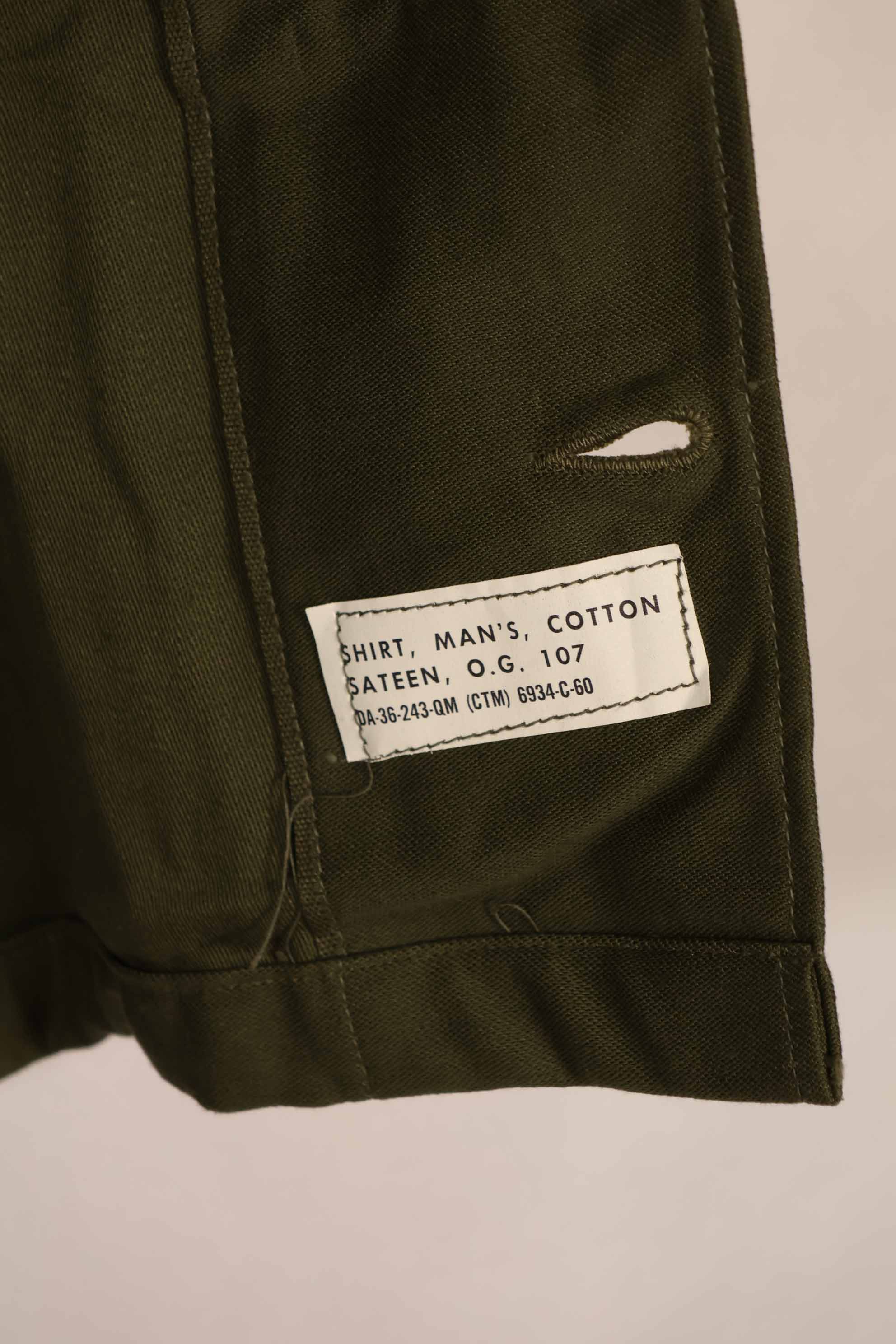 実物 1960年製 アメリカ軍 OG-107 ユーティリティシャツ SMALL デッドストック
