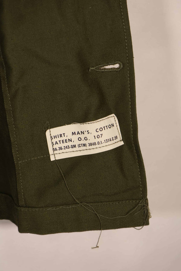 実物 1959年製 アメリカ軍 OG-107 ユーティリティシャツ SMALL デッドストック