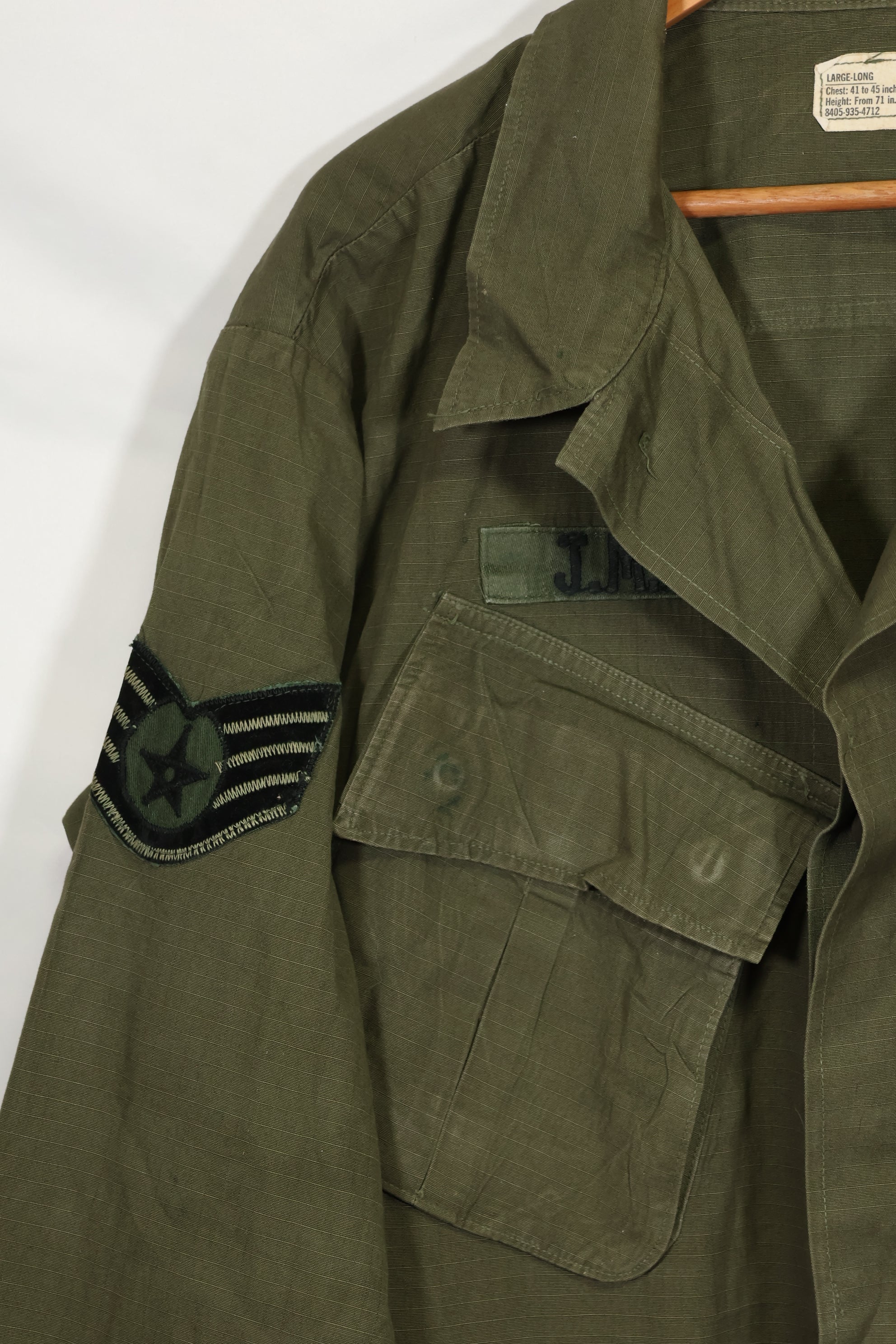 1968年契約 4th Model リップストップ ジャングルファティーグ L-L USAF 下士官 中古品