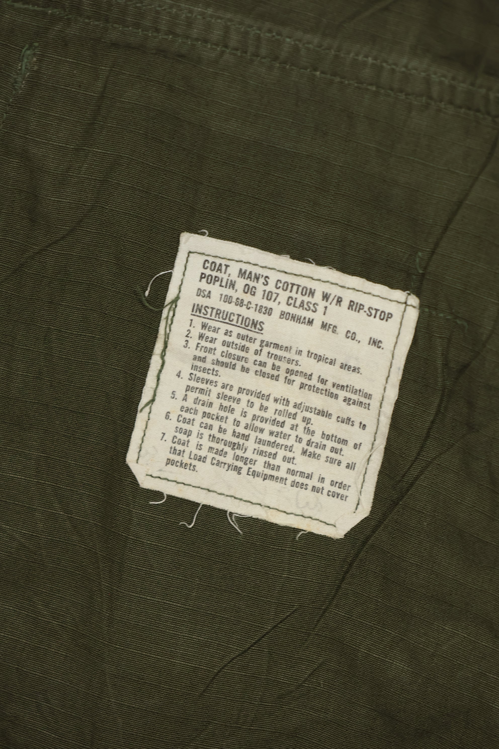 1968年契約 4th Model リップストップ ジャングルファティーグ L-L USAF 下士官 中古品