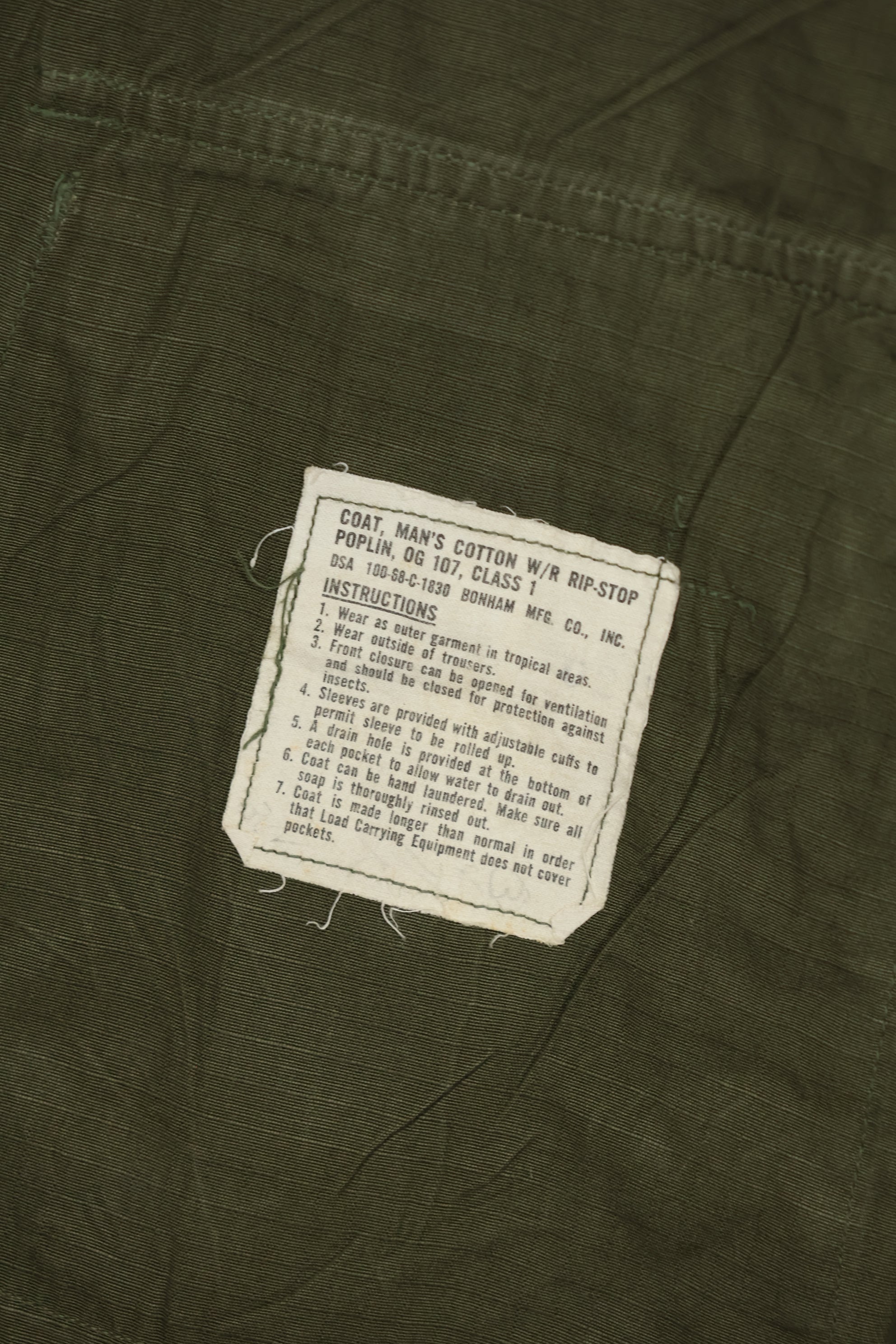 1968年契約 4th Model リップストップ ジャングルファティーグ L-L USAF 下士官 中古品