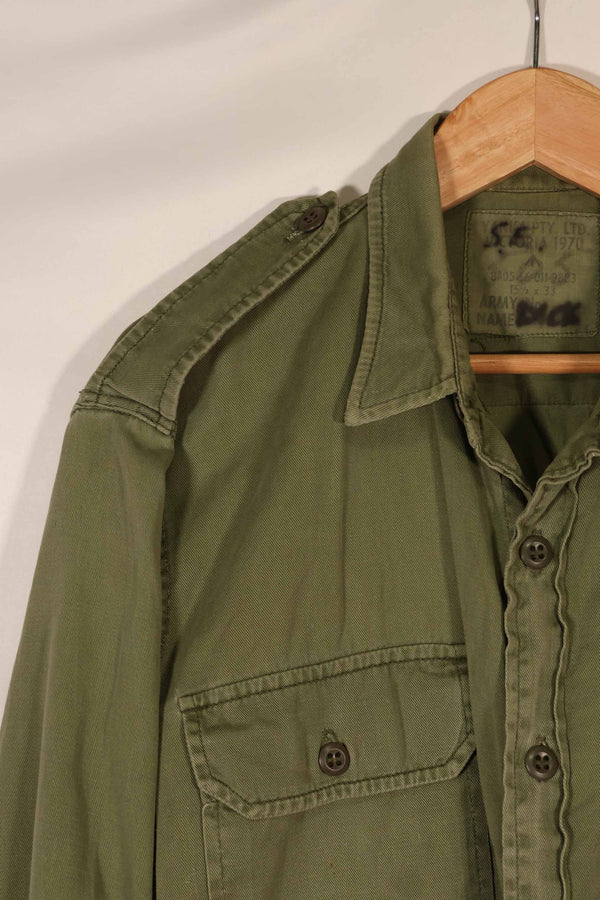 実物 1970年製 オーストラリア軍 ODシャツ 15 1/2 x33 中古品
