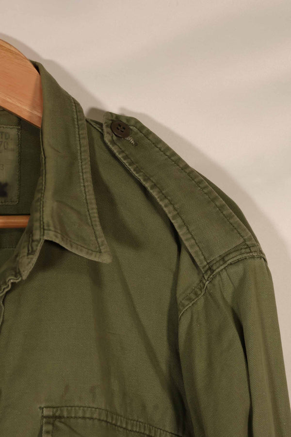 実物 1970年製 オーストラリア軍 ODシャツ 15 1/2 x33 中古品
