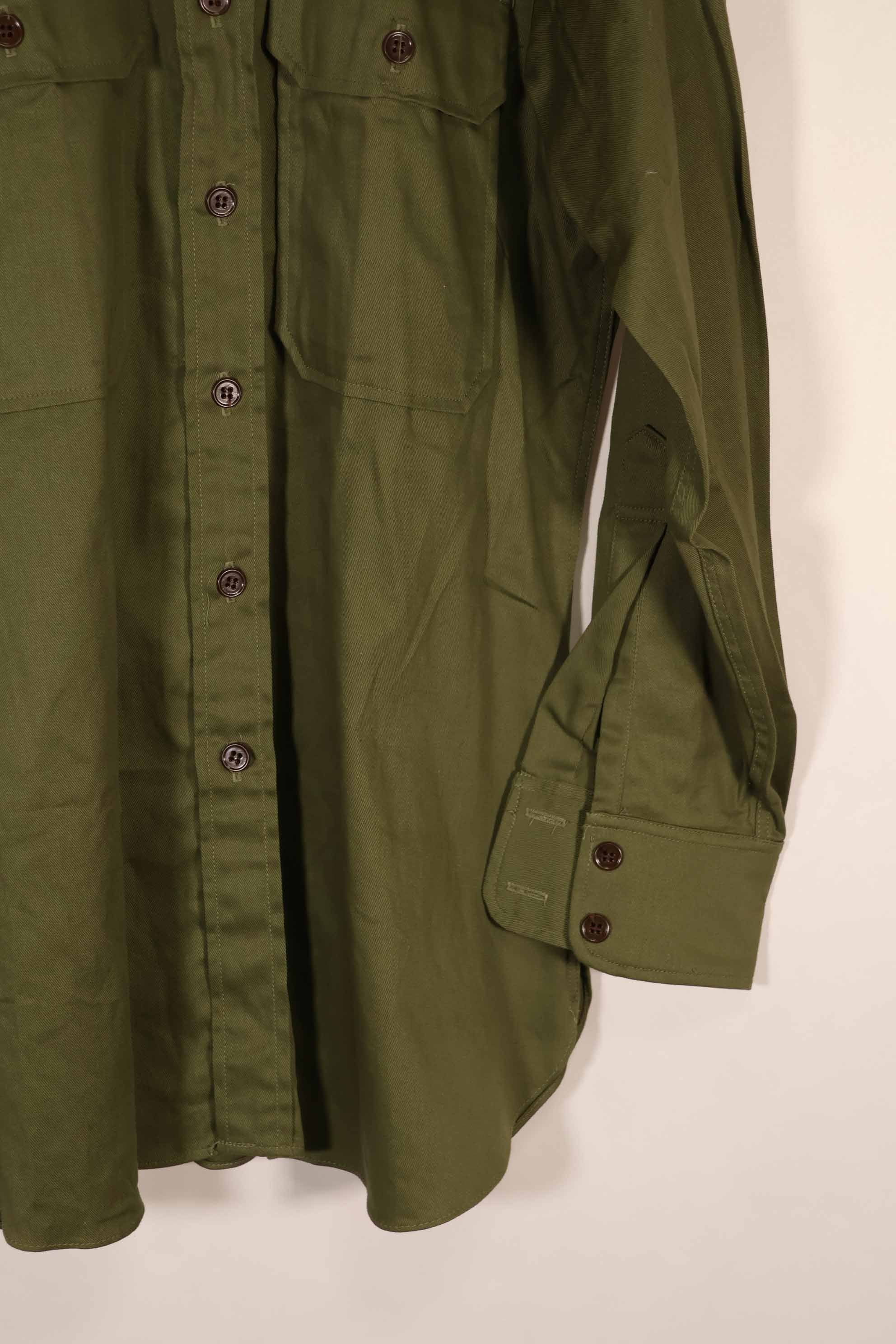 実物 1966年製 デッドストック オーストラリア軍 OD ファティーグシャツ 15 1/2 X32