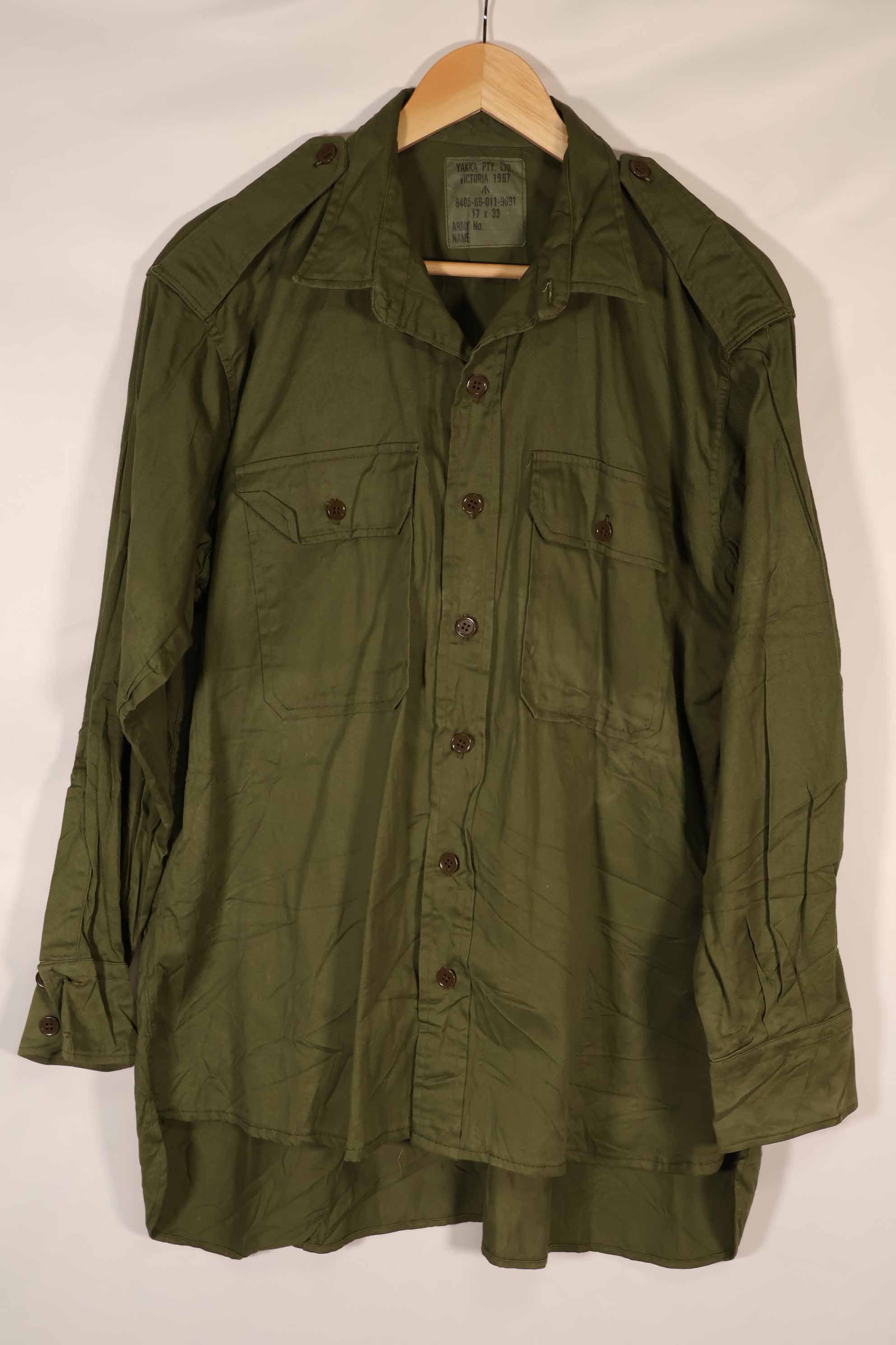 実物 1967年製 オーストラリア軍 ファティーグシャツ ほぼ未使用品