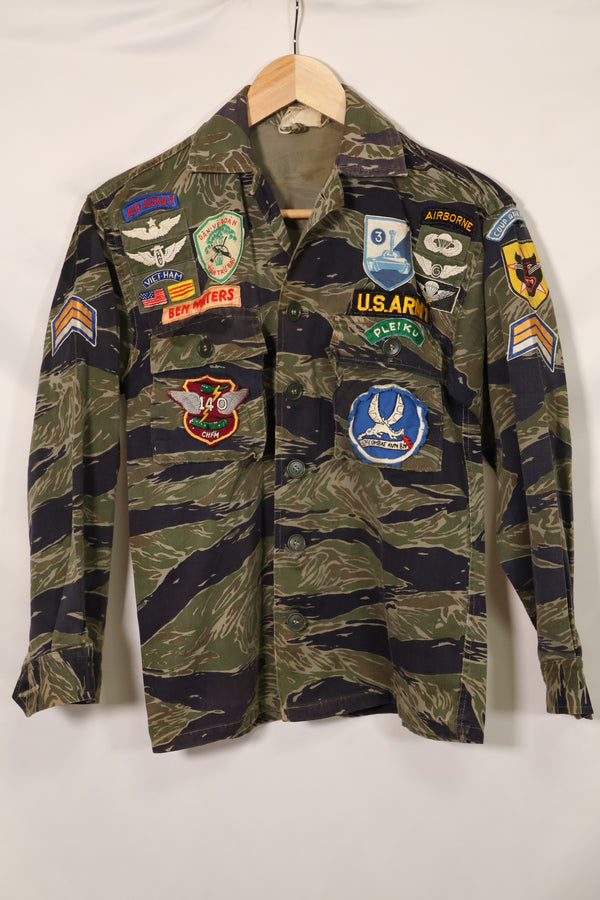 1960年代 シルバータイガー A-S タイガーストライプ シャツ ARVNパッチ付 中古品