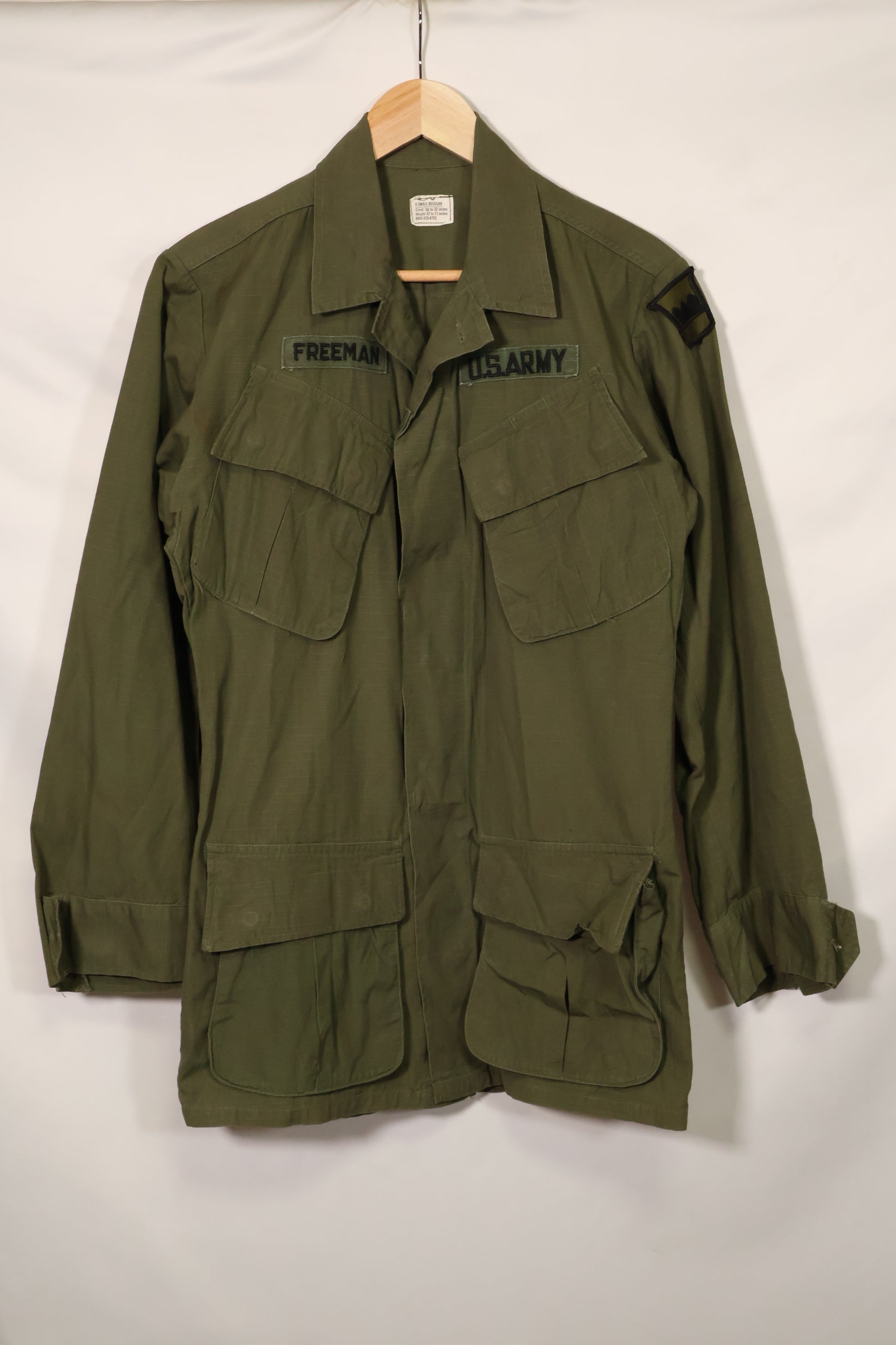 1969年契約 4th Model ジャングルファティーグ ジャケット X-S-R 中古品 パッチ付き