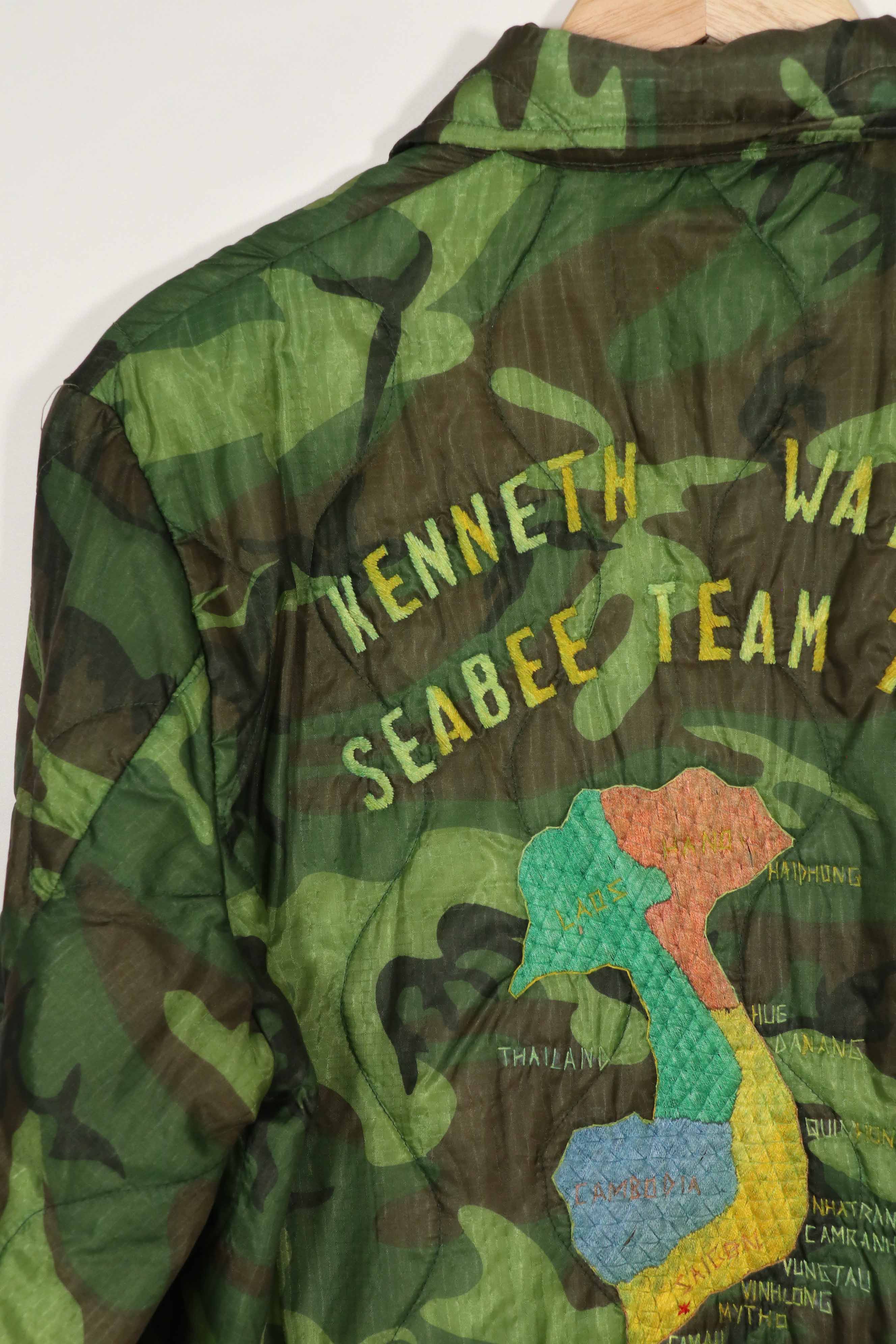 実物 米軍ポンチョライナー製 US NAVY SEABEE TEAM 7107  1971-72 ツアージャケット