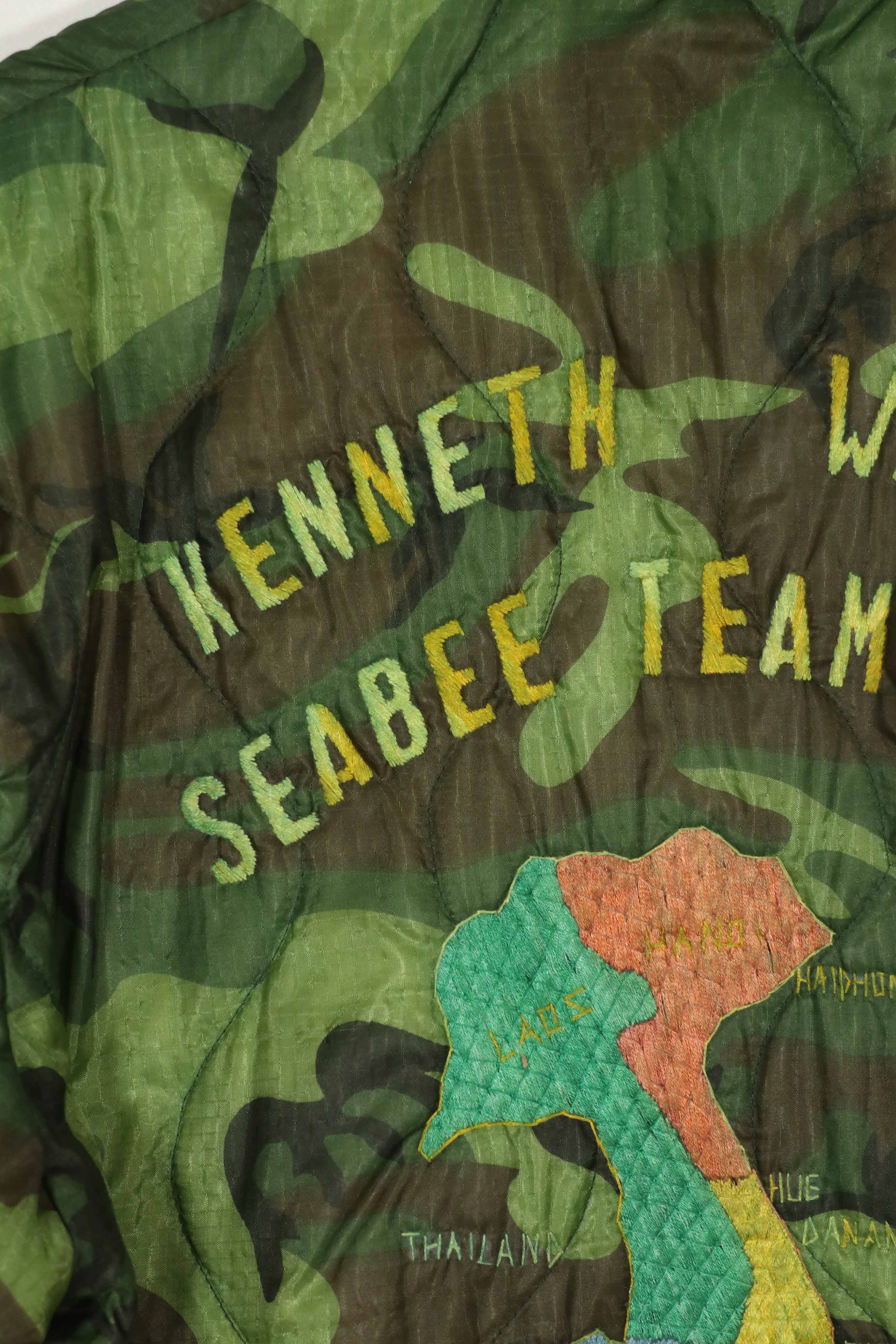 実物 米軍ポンチョライナー製 US NAVY SEABEE TEAM 7107  1971-72 ツアージャケット