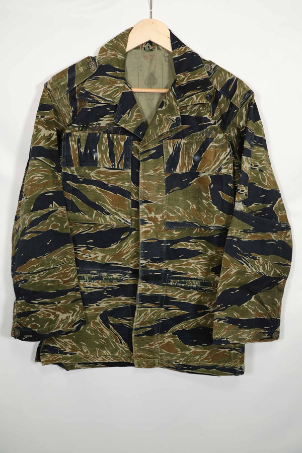 1960年代後半 タイ製テイラー品 タイシルバータイガーパターン タイガーストライプ メディックジャケット 中古品