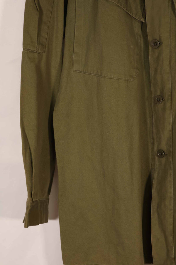 実物 1969年製 ニュージーランド軍 OD ファティーグシャツ Size 39/41L 中古品扱い