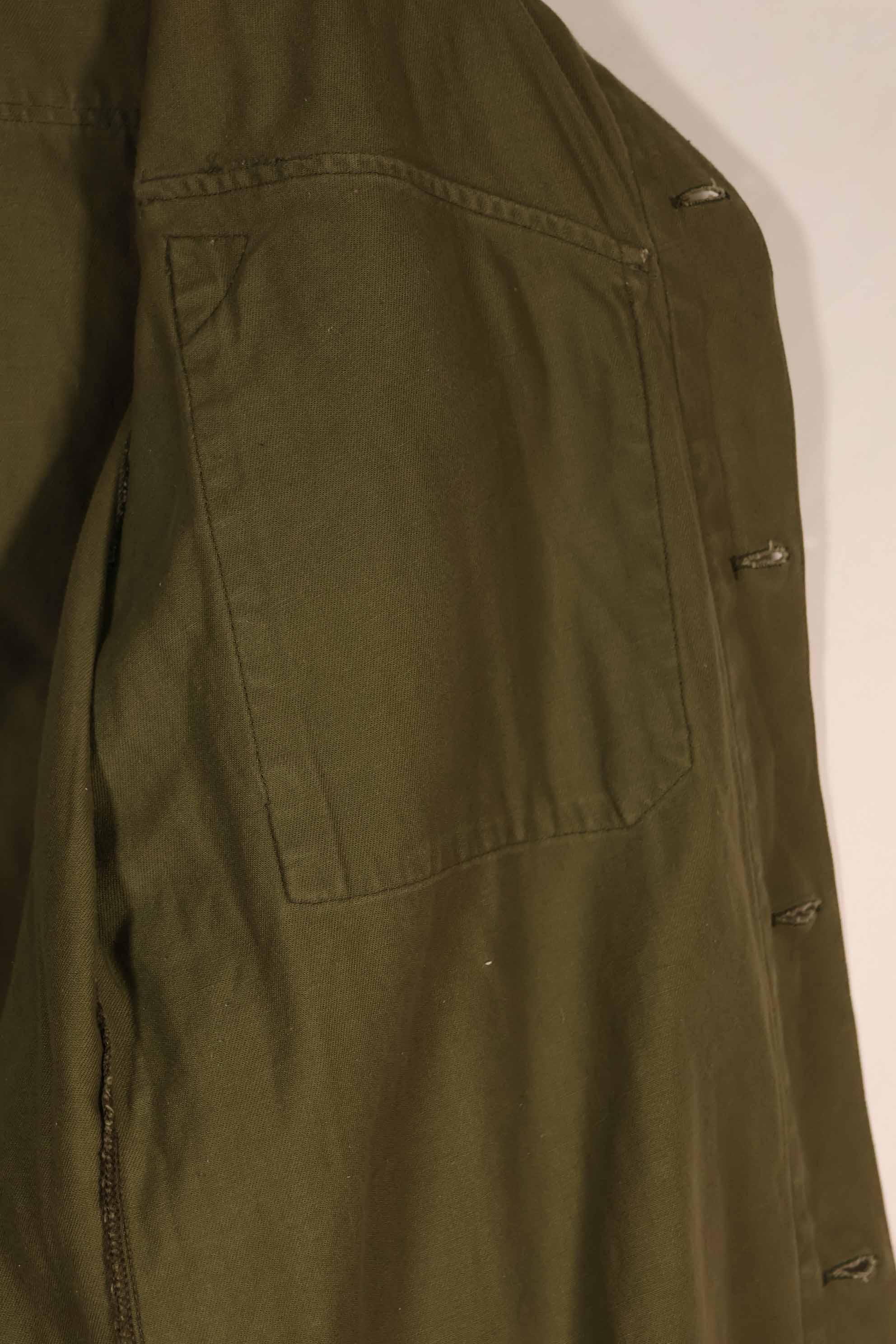 実物 1969年製 ニュージーランド軍 OD ファティーグシャツ Size 39/41L 中古品扱い
