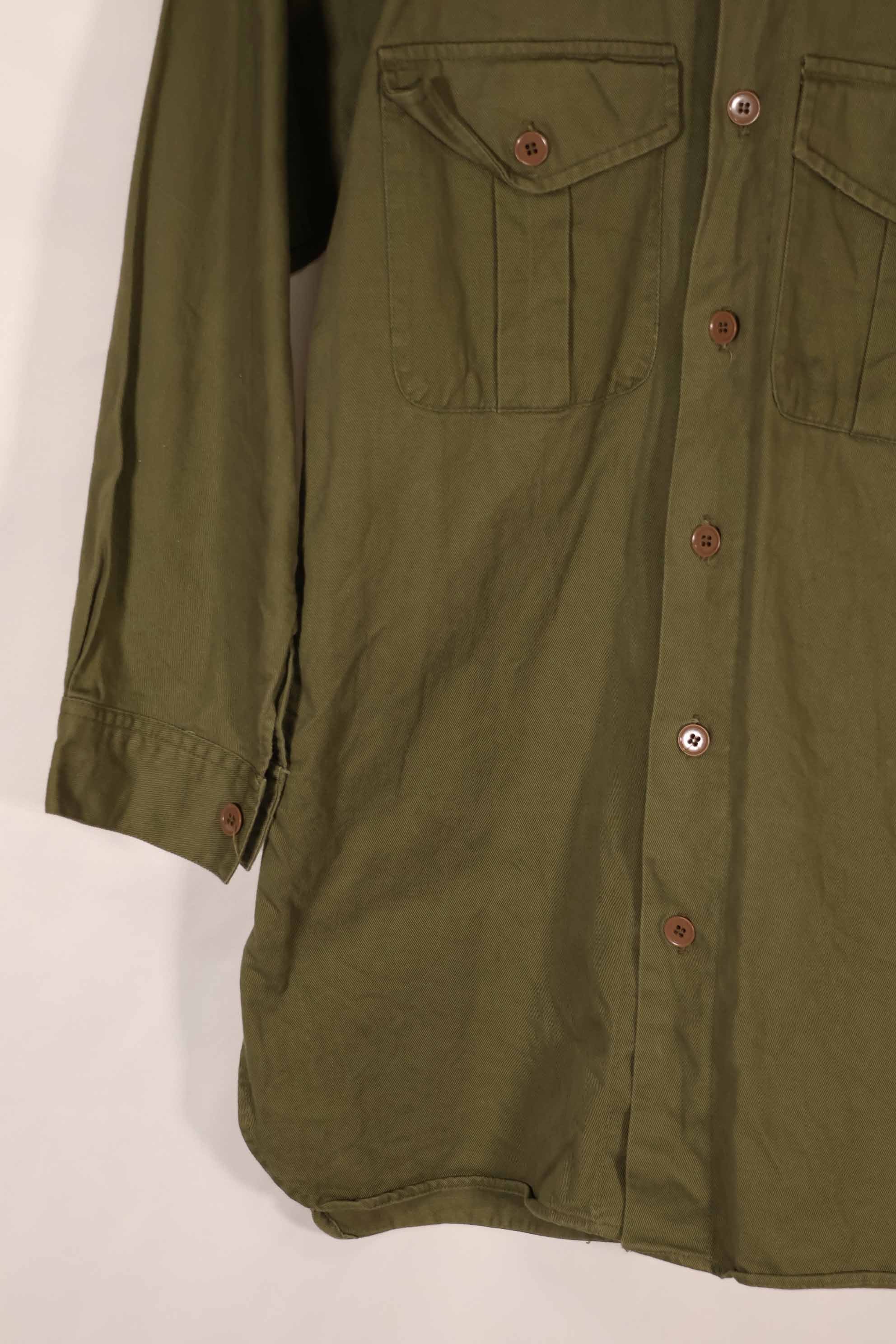 実物 1970年製 ニュージーランド軍 OD ファティーグシャツ Size 1 中古品