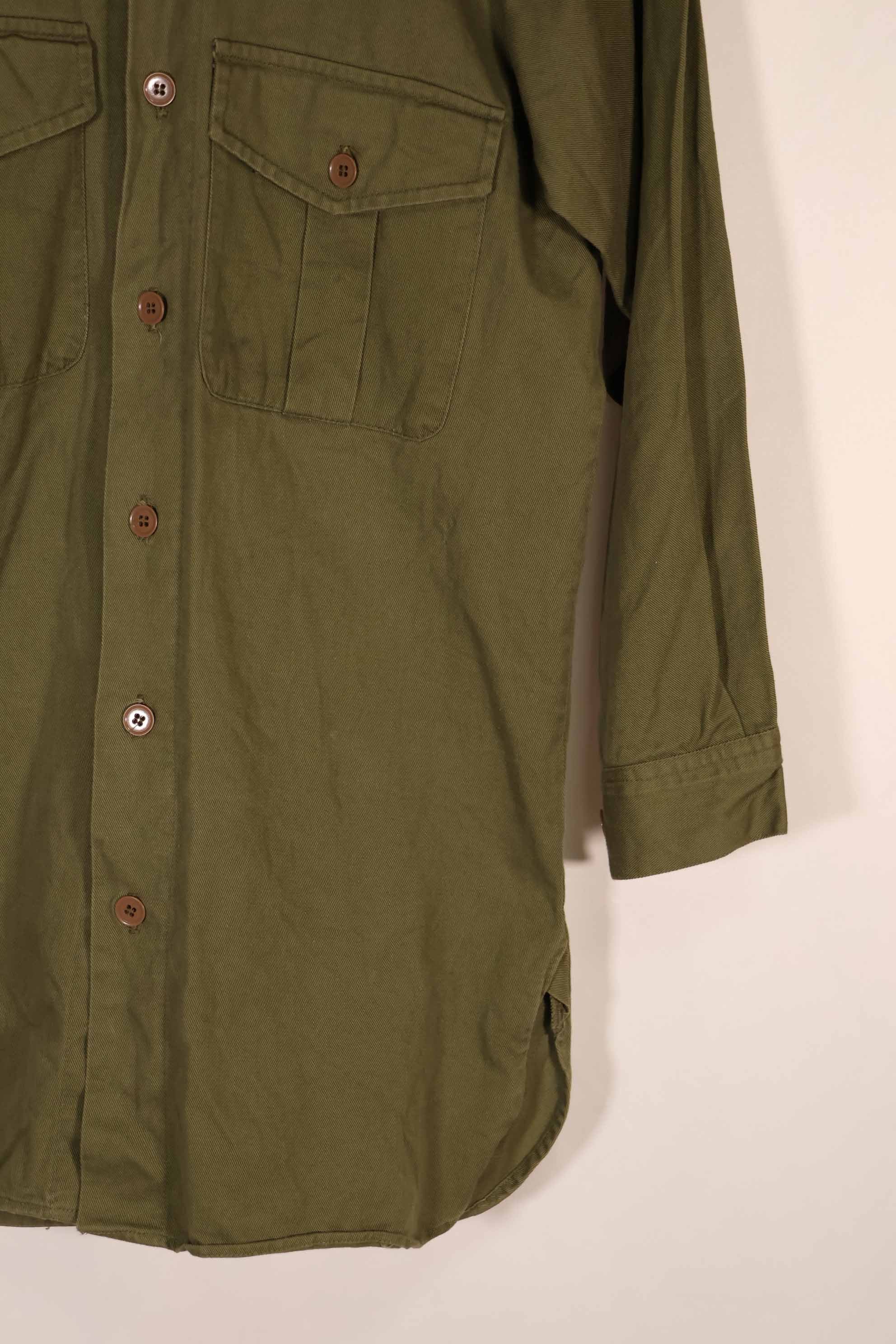 実物 1970年製 ニュージーランド軍 OD ファティーグシャツ Size 1 中古品