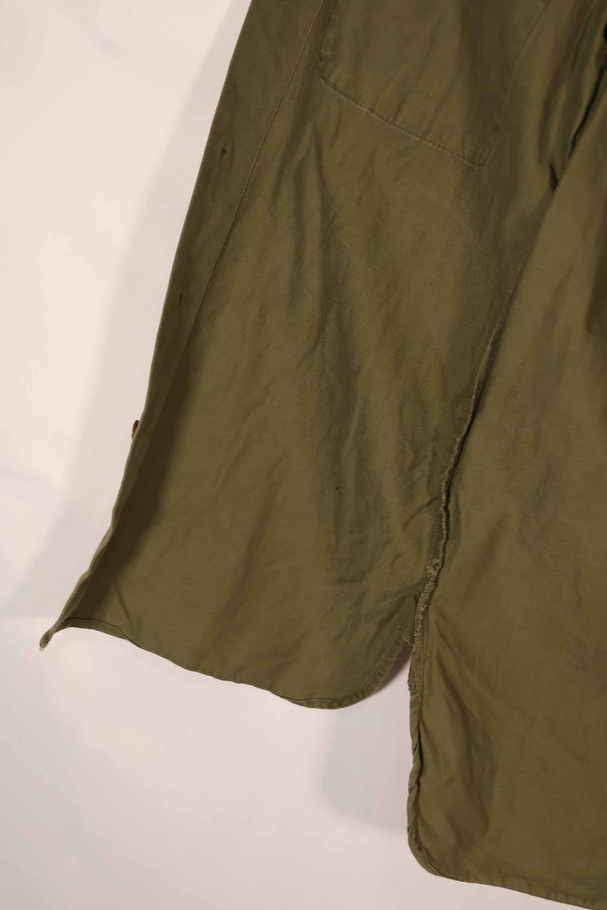 実物 1970年製 ニュージーランド軍 OD ファティーグシャツ Size 1 中古品