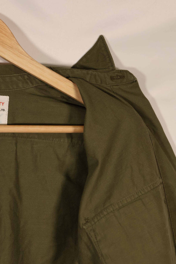 実物 1970年製 ニュージーランド軍 OD ファティーグシャツ Size 1 中古品