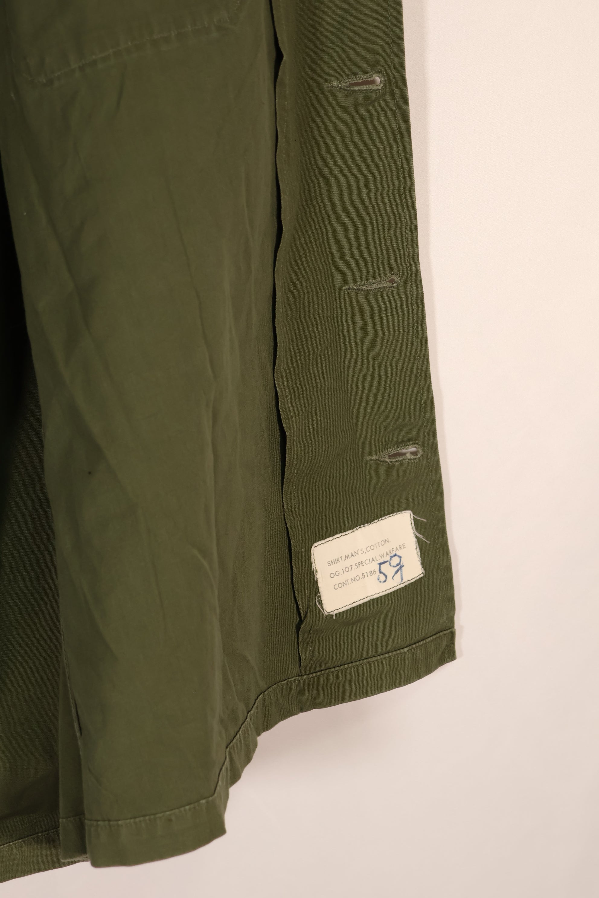 実物 1960年代初期 レア品 スペシャルウォーフェアーシャツ 半袖 パッチ取り外しあり 中古品