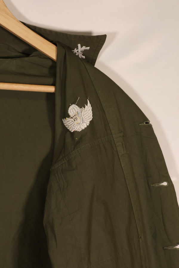 実物 韓国軍 ミリタリーポリス ポップリンシャツ 中古品 直接刺繍あり パッチ後付け