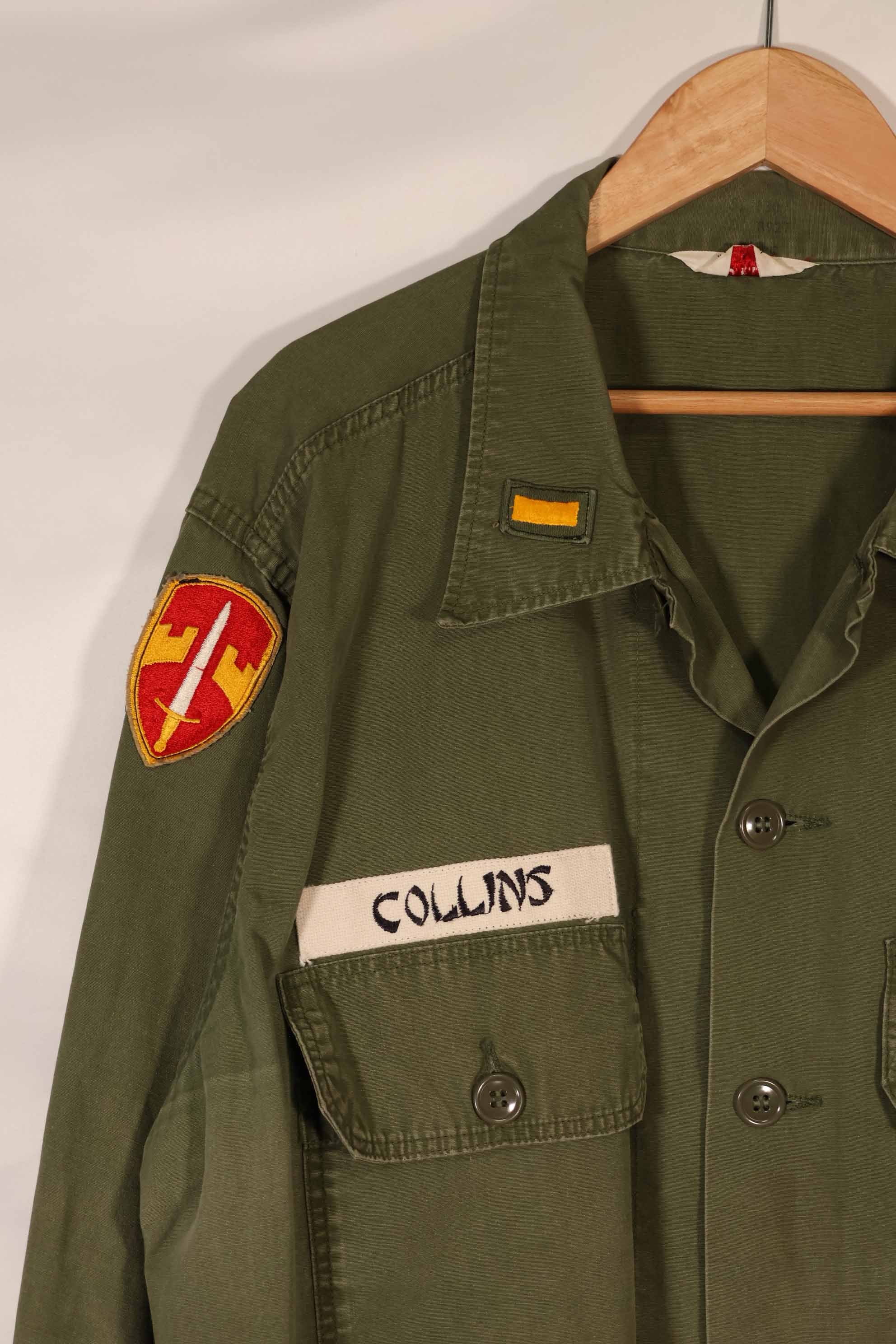 実物 ポップリン製 OG-107 ユーティリティシャツ 後付けMACVパッチ付き X-LARGE 中古品