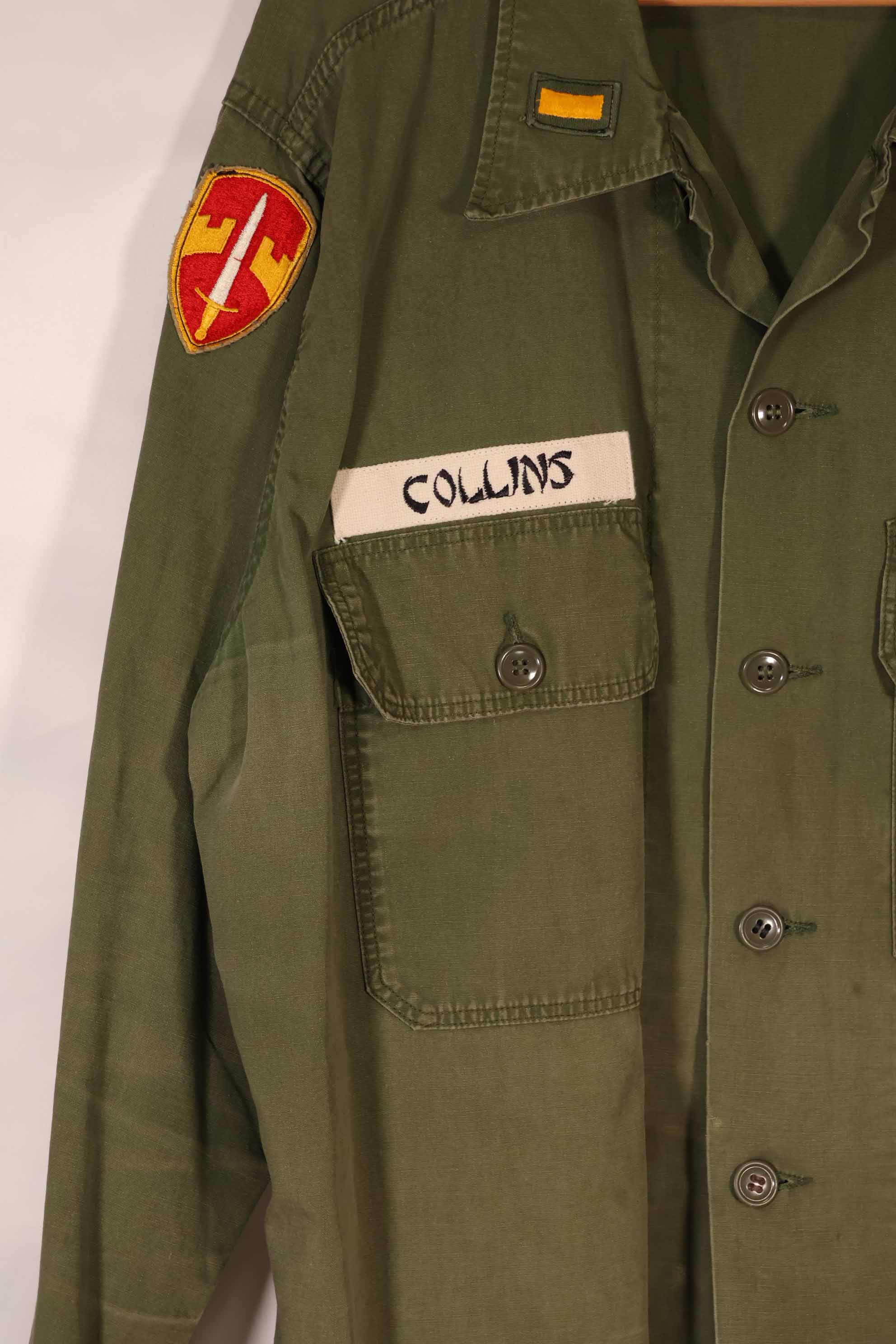 実物 ポップリン製 OG-107 ユーティリティシャツ 後付けMACVパッチ付き X-LARGE 中古品
