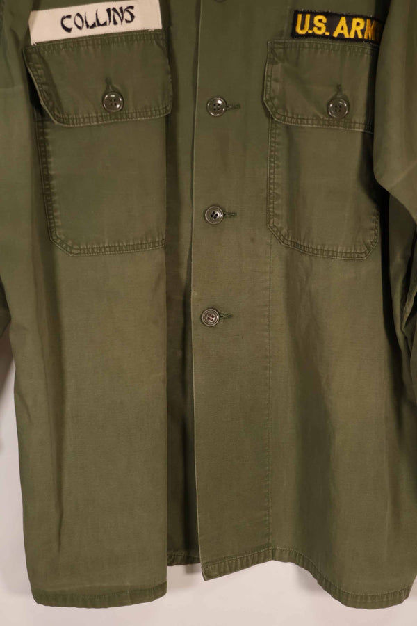 実物 ポップリン製 OG-107 ユーティリティシャツ 後付けMACVパッチ付き X-LARGE 中古品