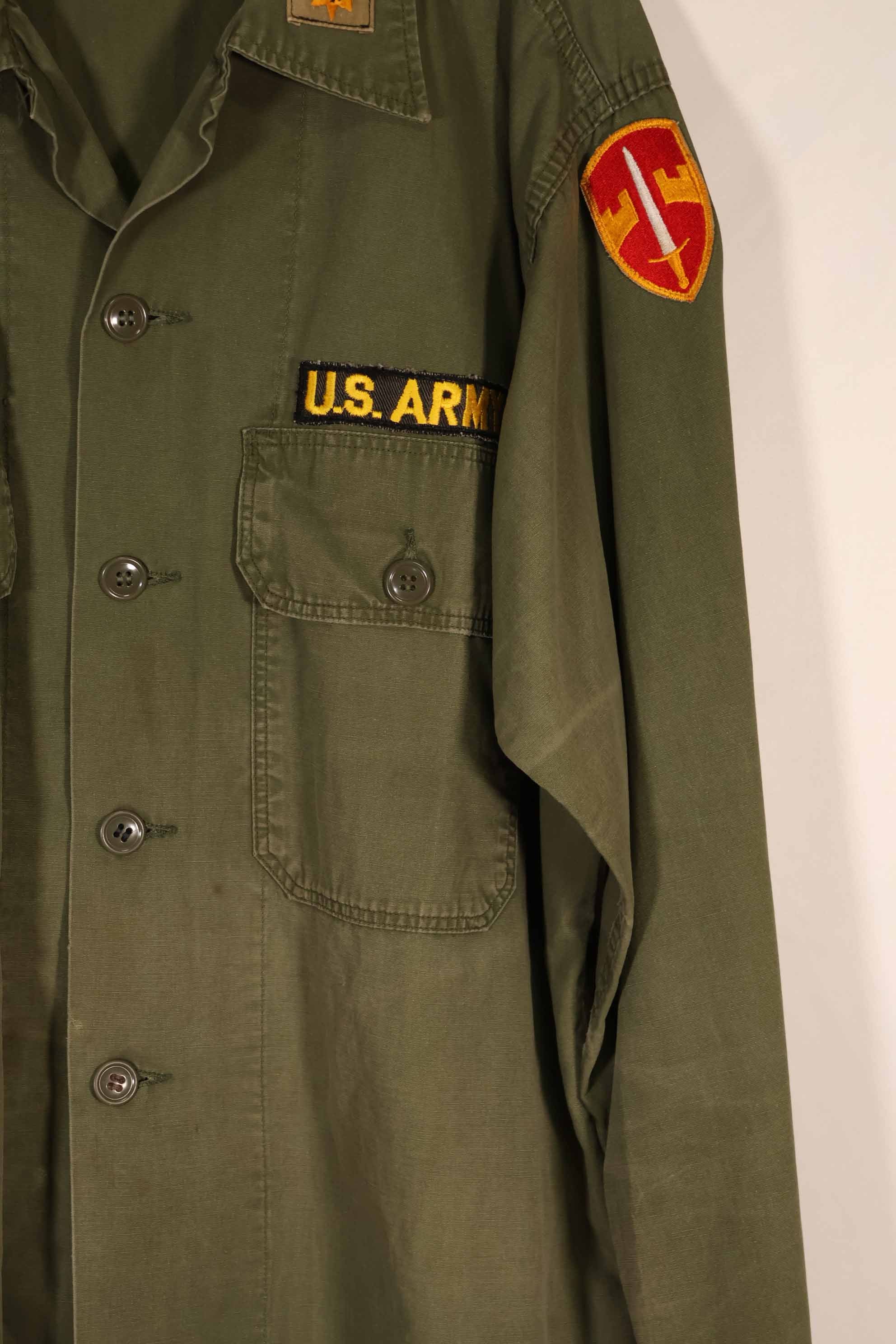 実物 ポップリン製 OG-107 ユーティリティシャツ 後付けMACVパッチ付き X-LARGE 中古品
