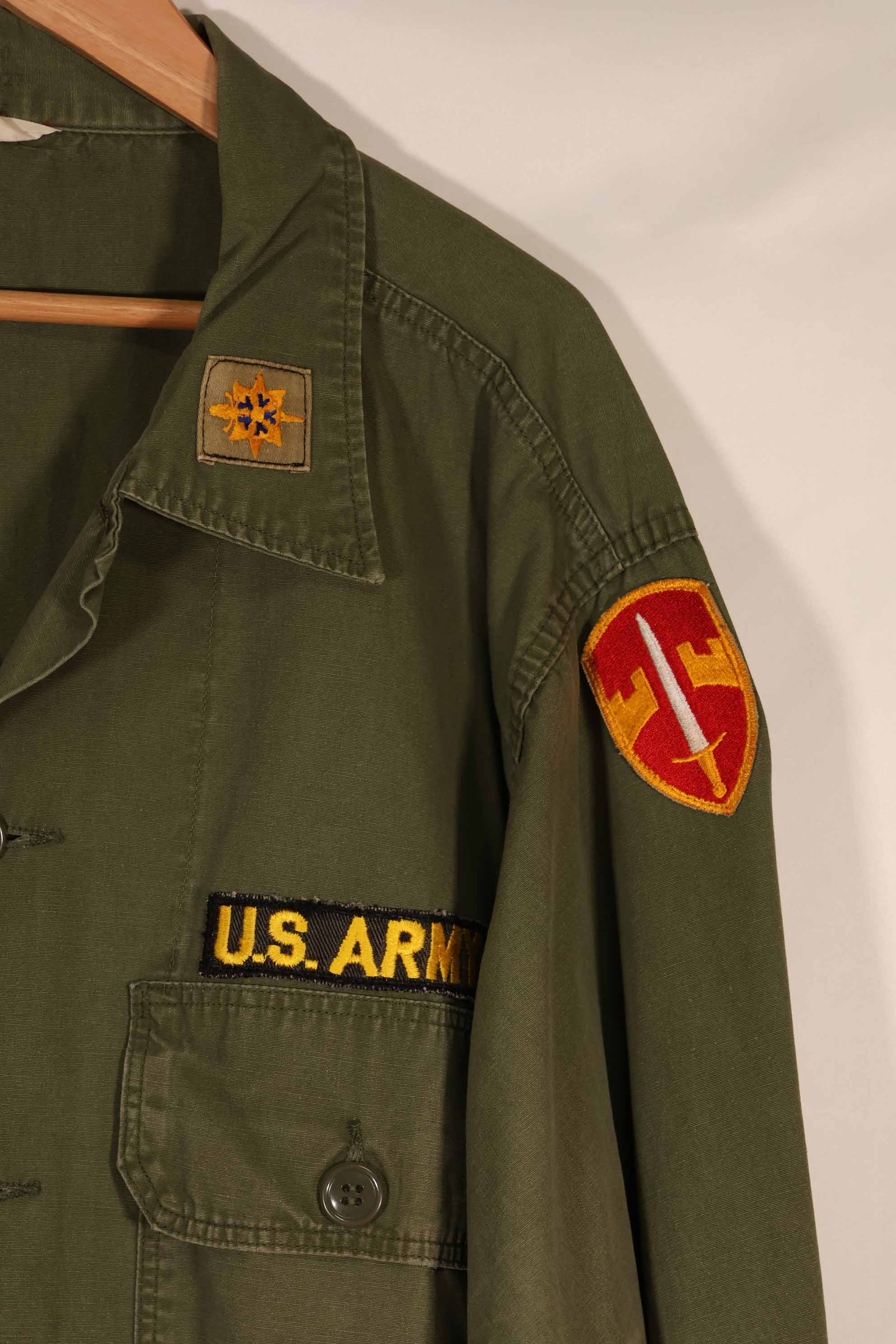 実物 ポップリン製 OG-107 ユーティリティシャツ 後付けMACVパッチ付き X-LARGE 中古品