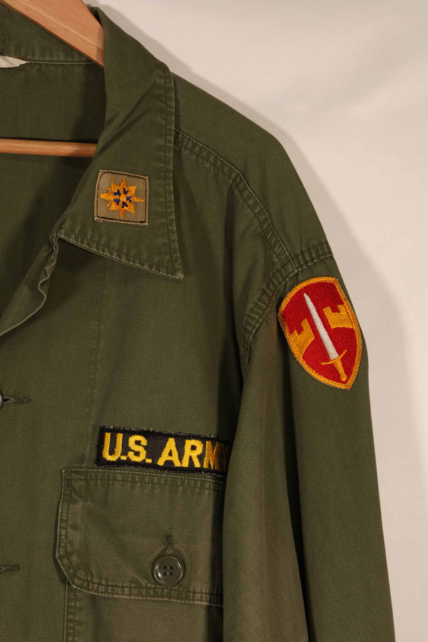 実物 ポップリン製 OG-107 ユーティリティシャツ 後付けMACVパッチ付き X-LARGE 中古品