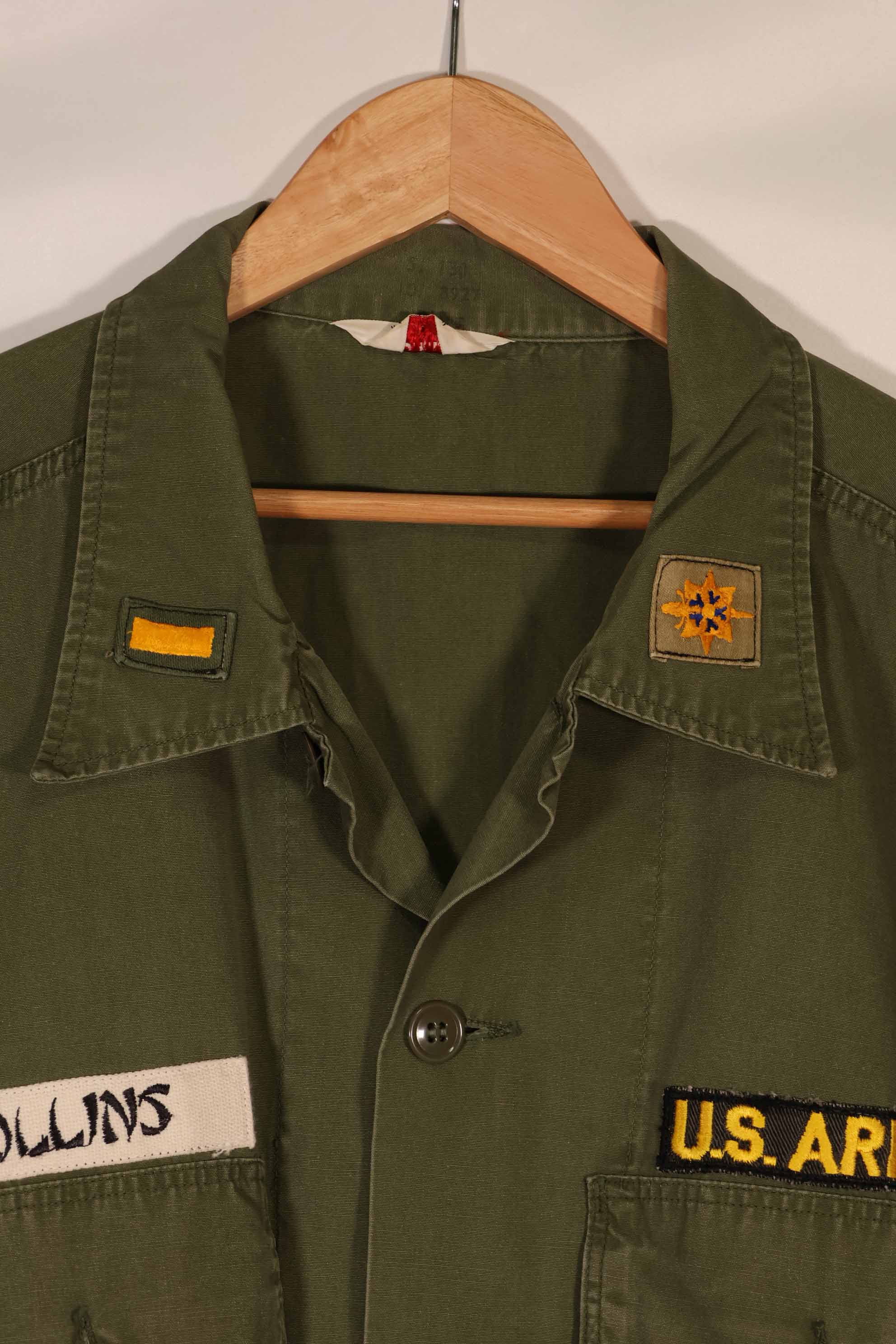 実物 ポップリン製 OG-107 ユーティリティシャツ 後付けMACVパッチ付き X-LARGE 中古品