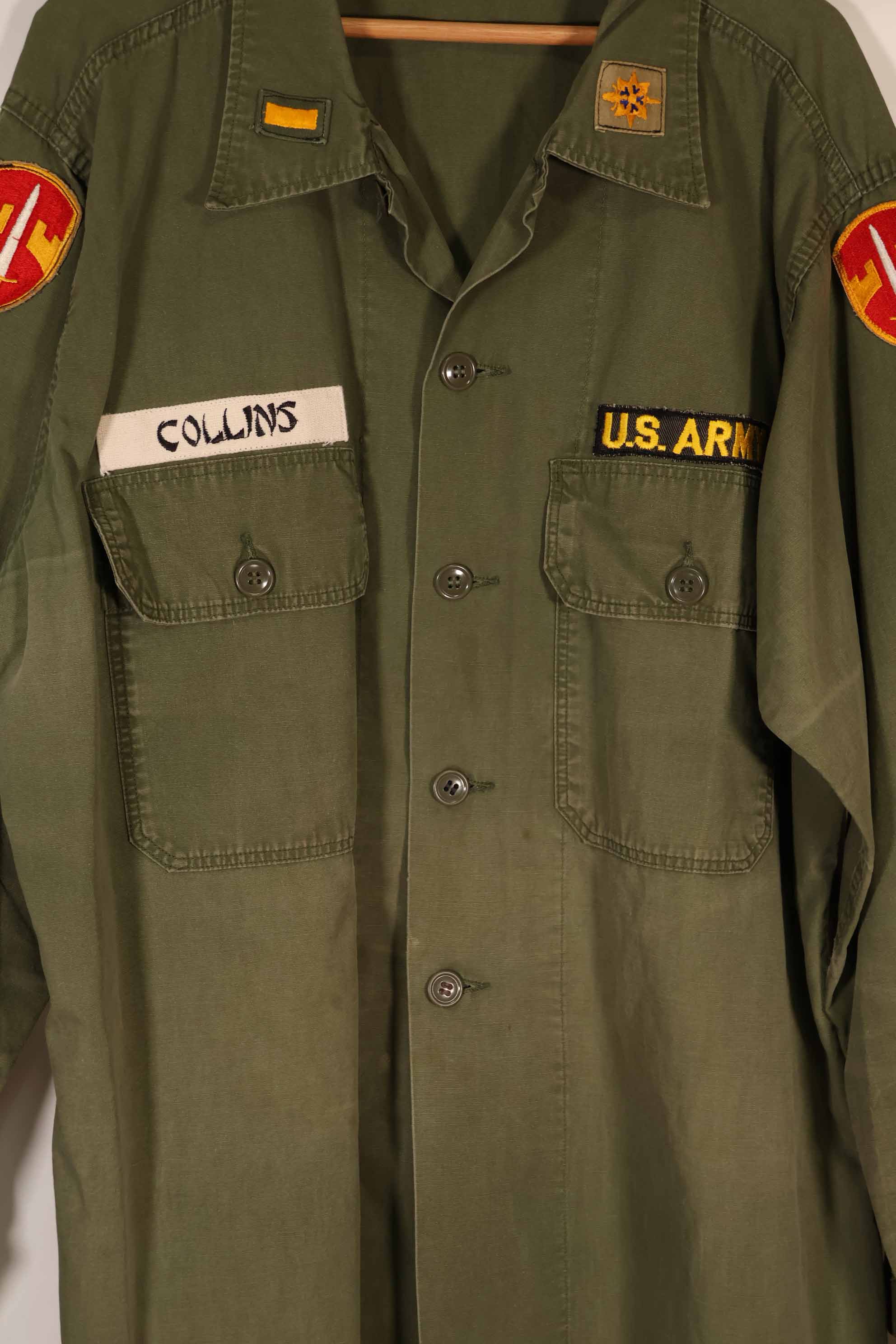 実物 ポップリン製 OG-107 ユーティリティシャツ 後付けMACVパッチ付き X-LARGE 中古品