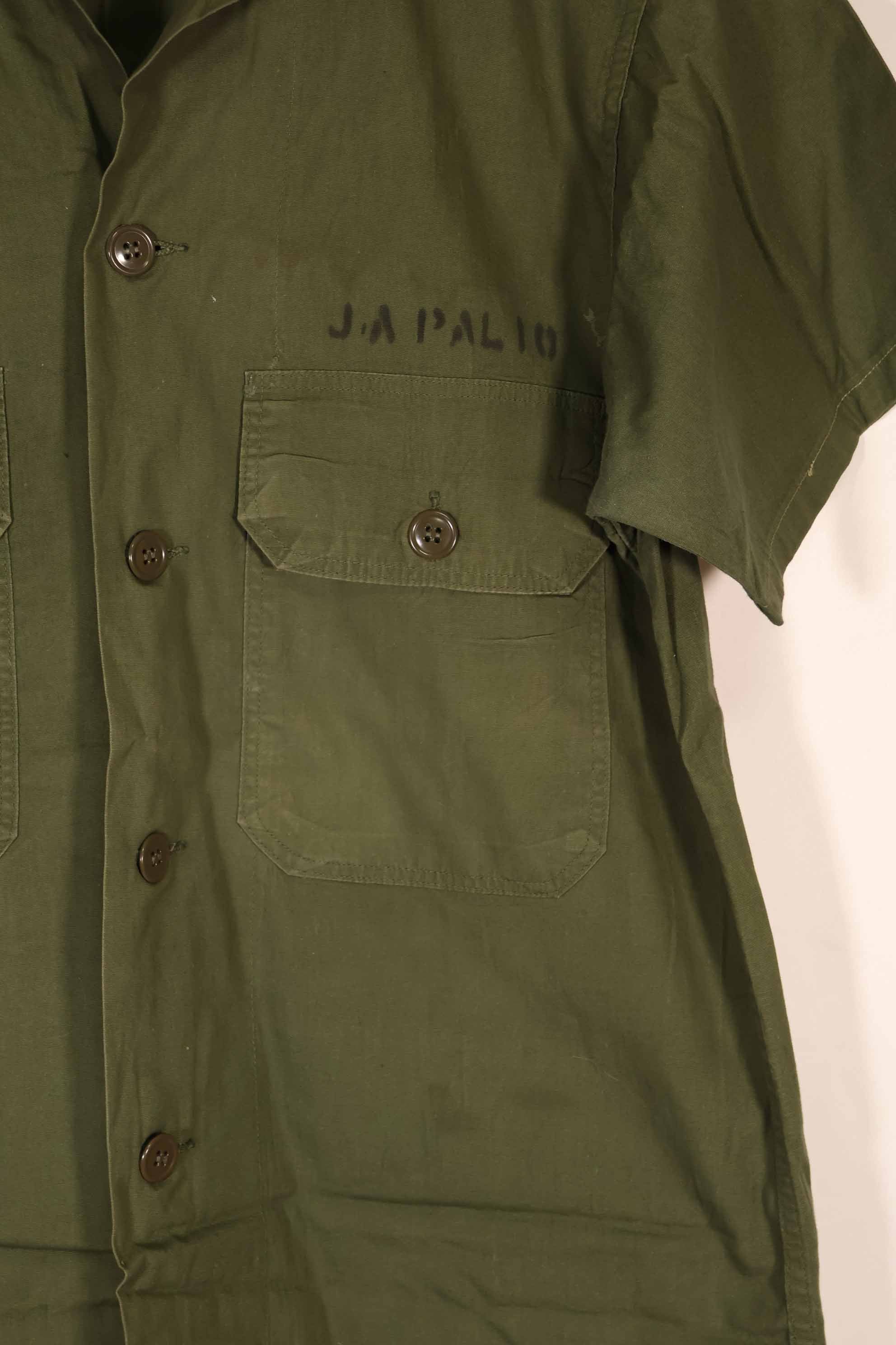 実物 1960年代 ポップリン製 OG-107 ユーティリティシャツ 半袖カスタム F