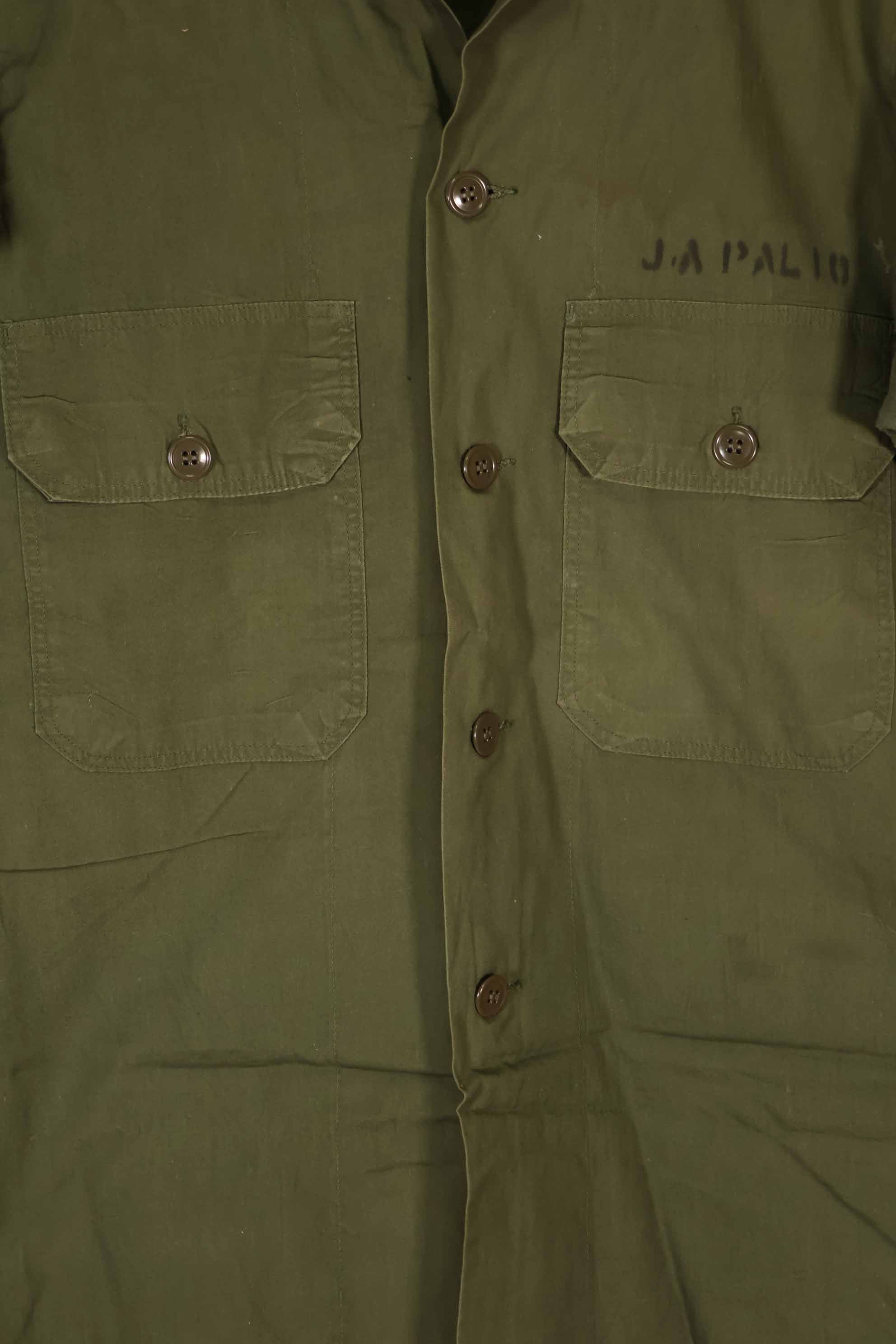 実物 1960年代 ポップリン製 OG-107 ユーティリティシャツ 半袖カスタム F