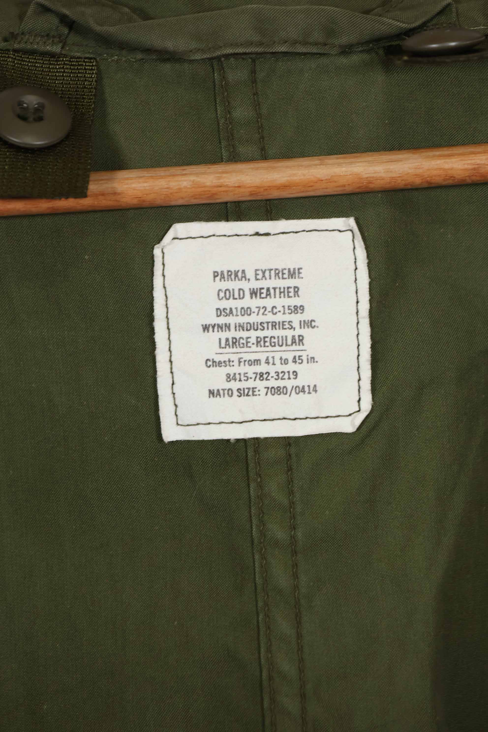 1972年製 アメリカ軍 M65 フィールドパーカー エクストリームコールドウェザー L-R 中古品