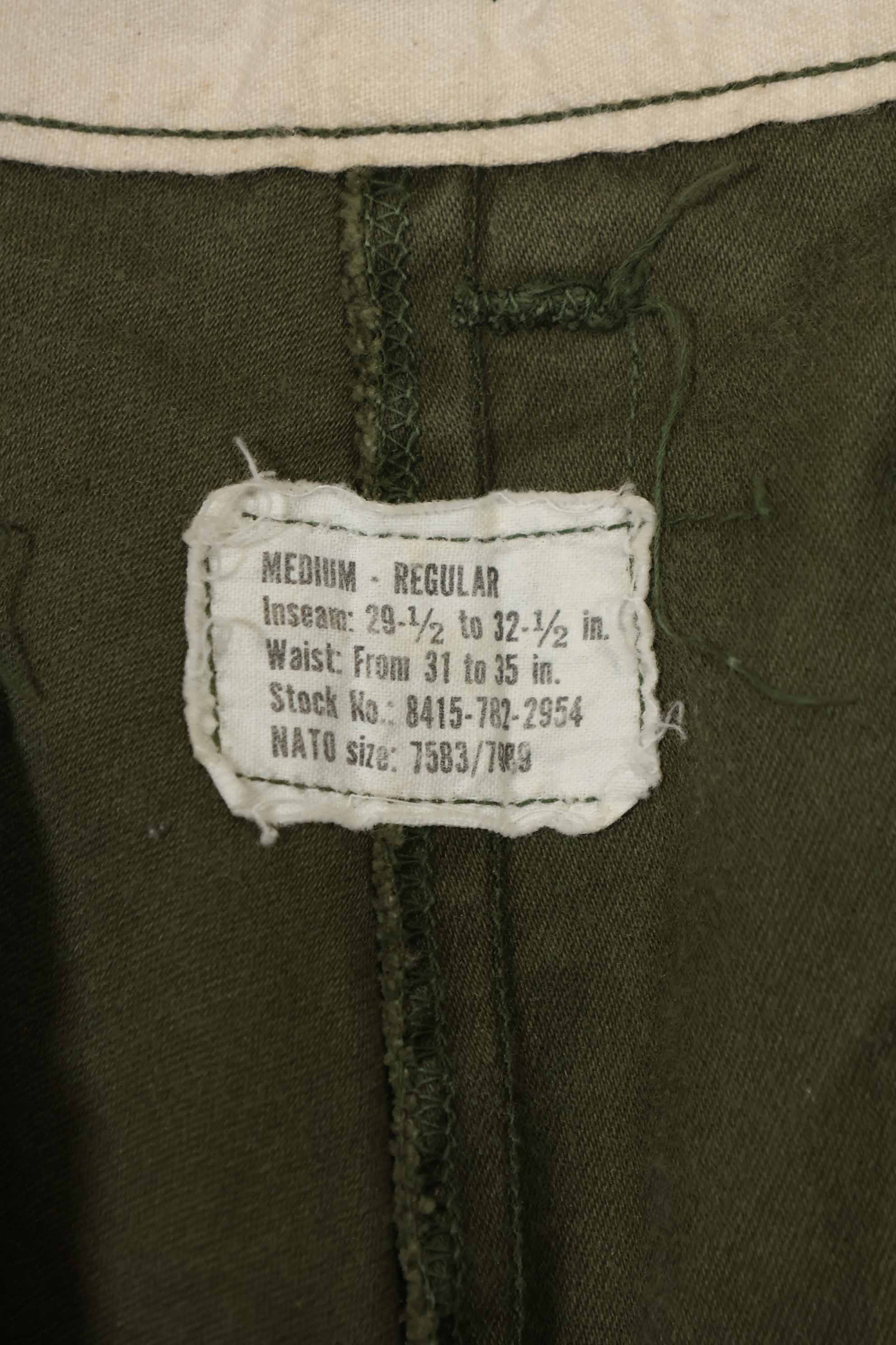 1974年製 アメリカ軍 M65 コットン製 フィールドパンツ M-R 中古品