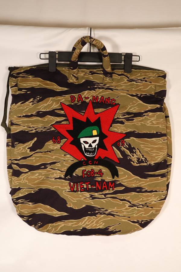MILITARIA 1911 GOLD TIGER STRIPE Helmet bag 沖縄製 ハンドミシン刺繍バッグ