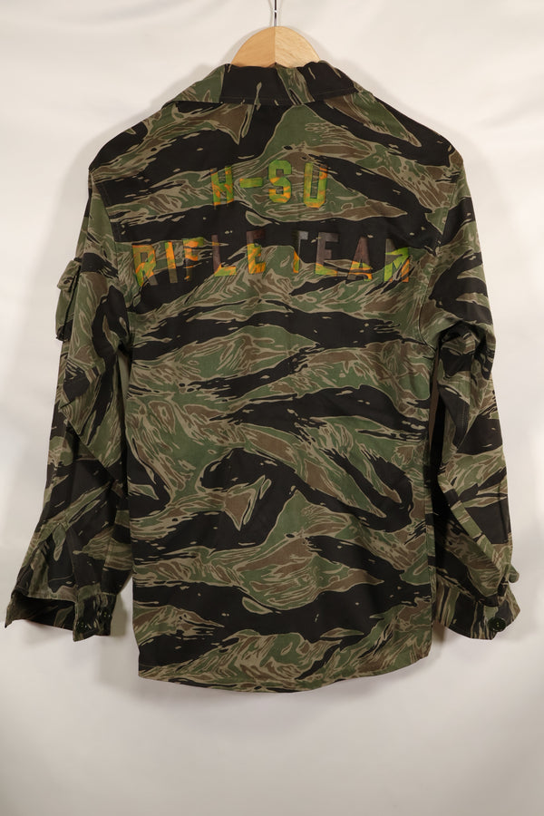 実物 USカット シルバータイガーストライプ シャツ 推定US-M 状態良い 背面ステンシルあり