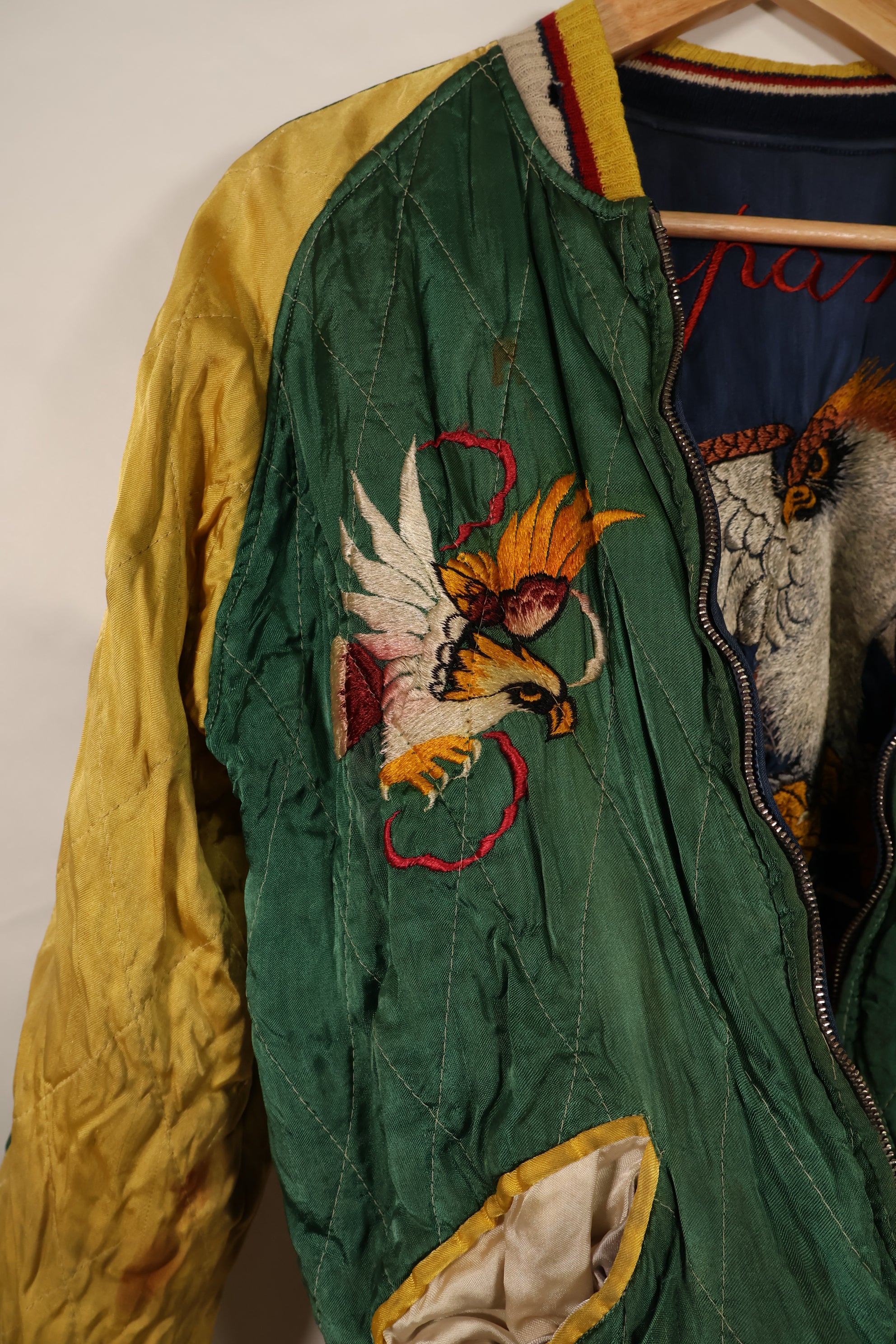 実物 1950年代初頭 Japan Jacket レア刺繍 パイピング付き 中古品 ジッパー破損あり