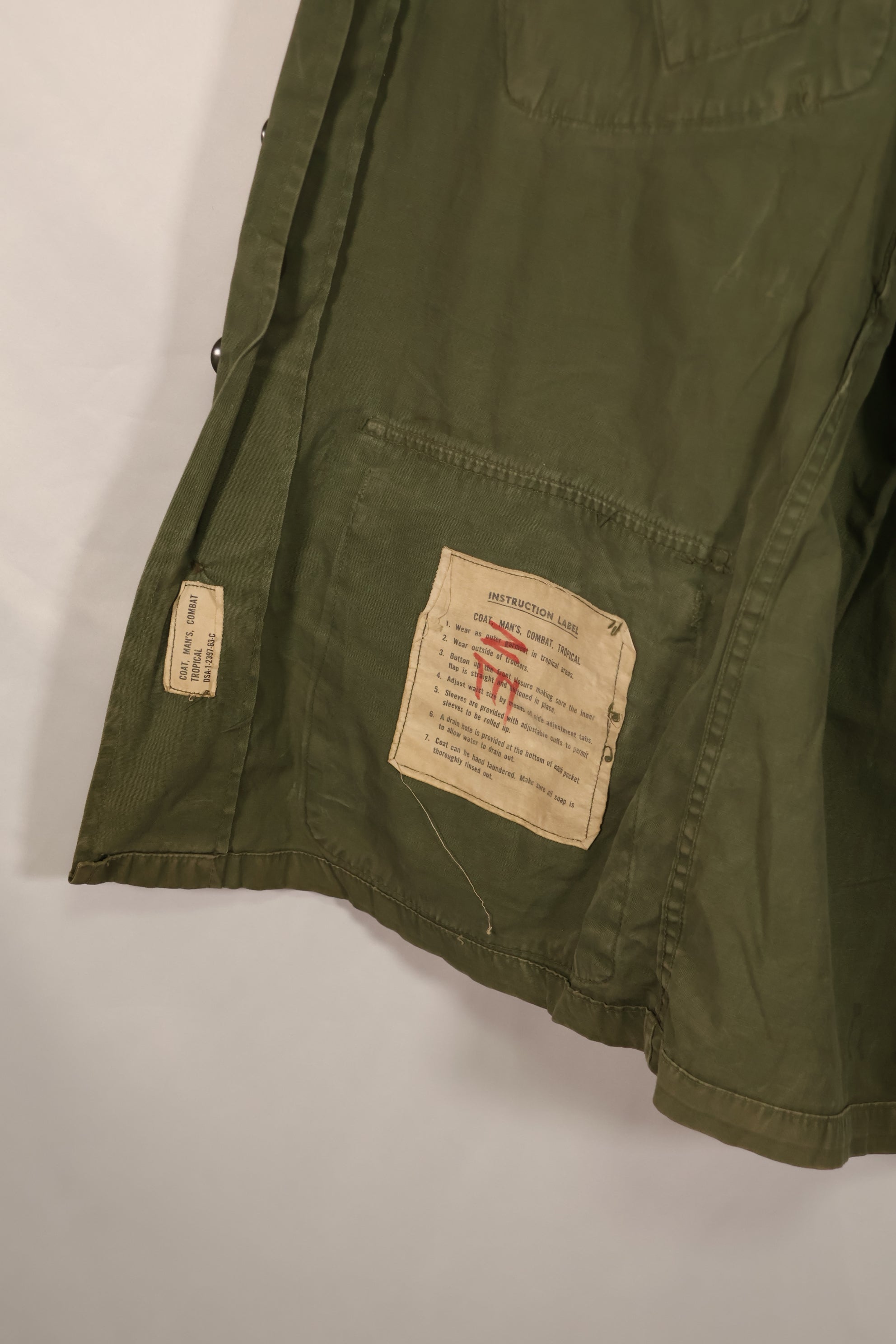 実物 1963年製造 1st Model ジャングルファティーグ ジャケット S-S 中古品