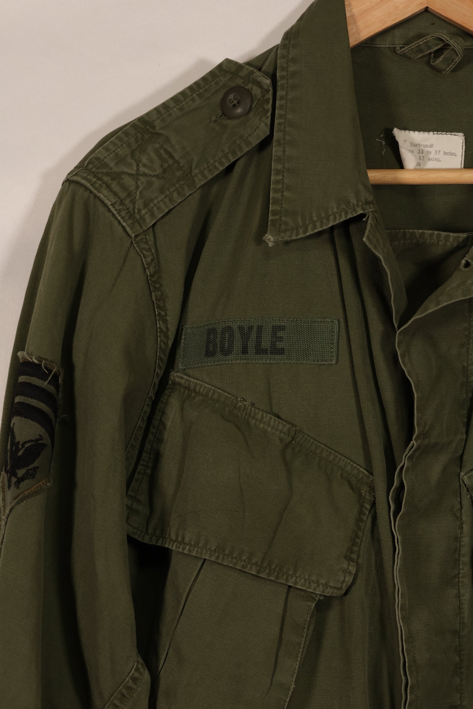 実物 日本製 FEC-39917 2nd Model ジャングルファティーグ ジャケット 第25歩兵師団 パッチ付き 中古品