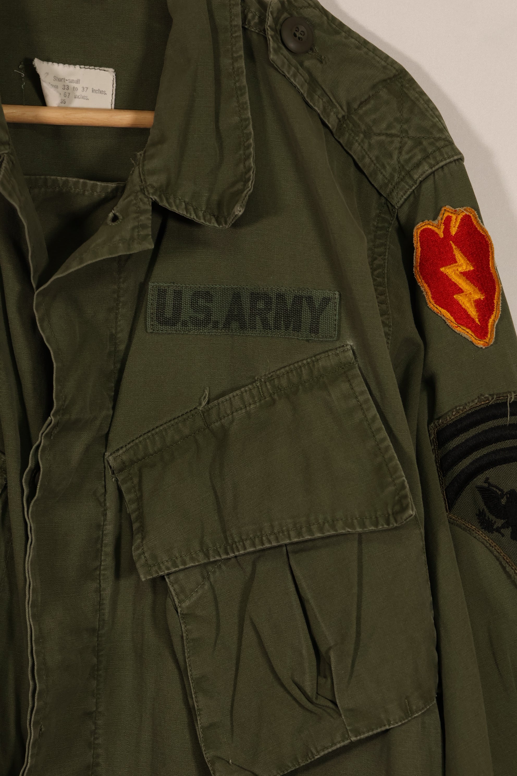 実物 日本製 FEC-39917 2nd Model ジャングルファティーグ ジャケット 第25歩兵師団 パッチ付き 中古品