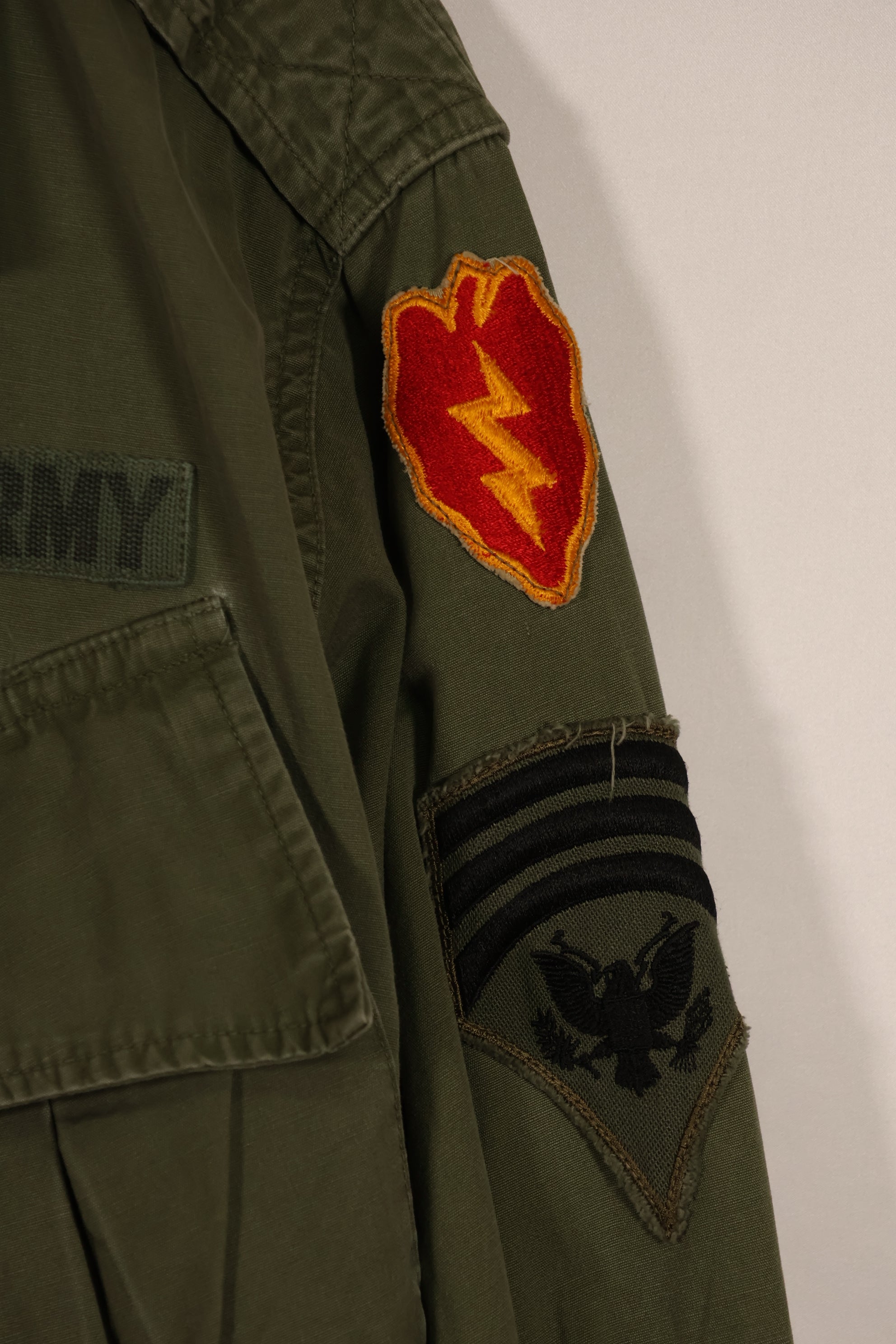 実物 日本製 FEC-39917 2nd Model ジャングルファティーグ ジャケット 第25歩兵師団 パッチ付き 中古品