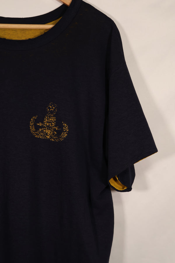 実物 アメリカ海軍 UDTチーム リバーシブルTシャツ EOD章プリント付き 中古品