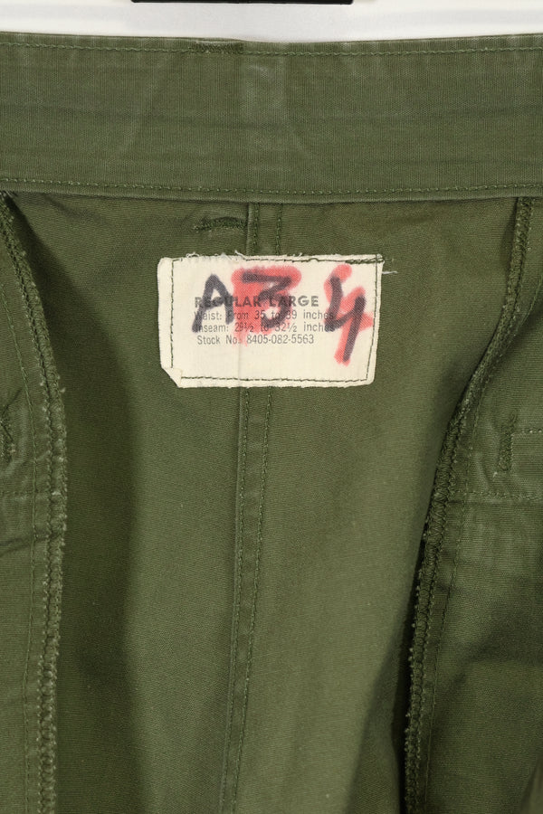 1964年契約 1st Model ジャングルファティーグ パンツ L-R 汚れあり 補修あり 中古品