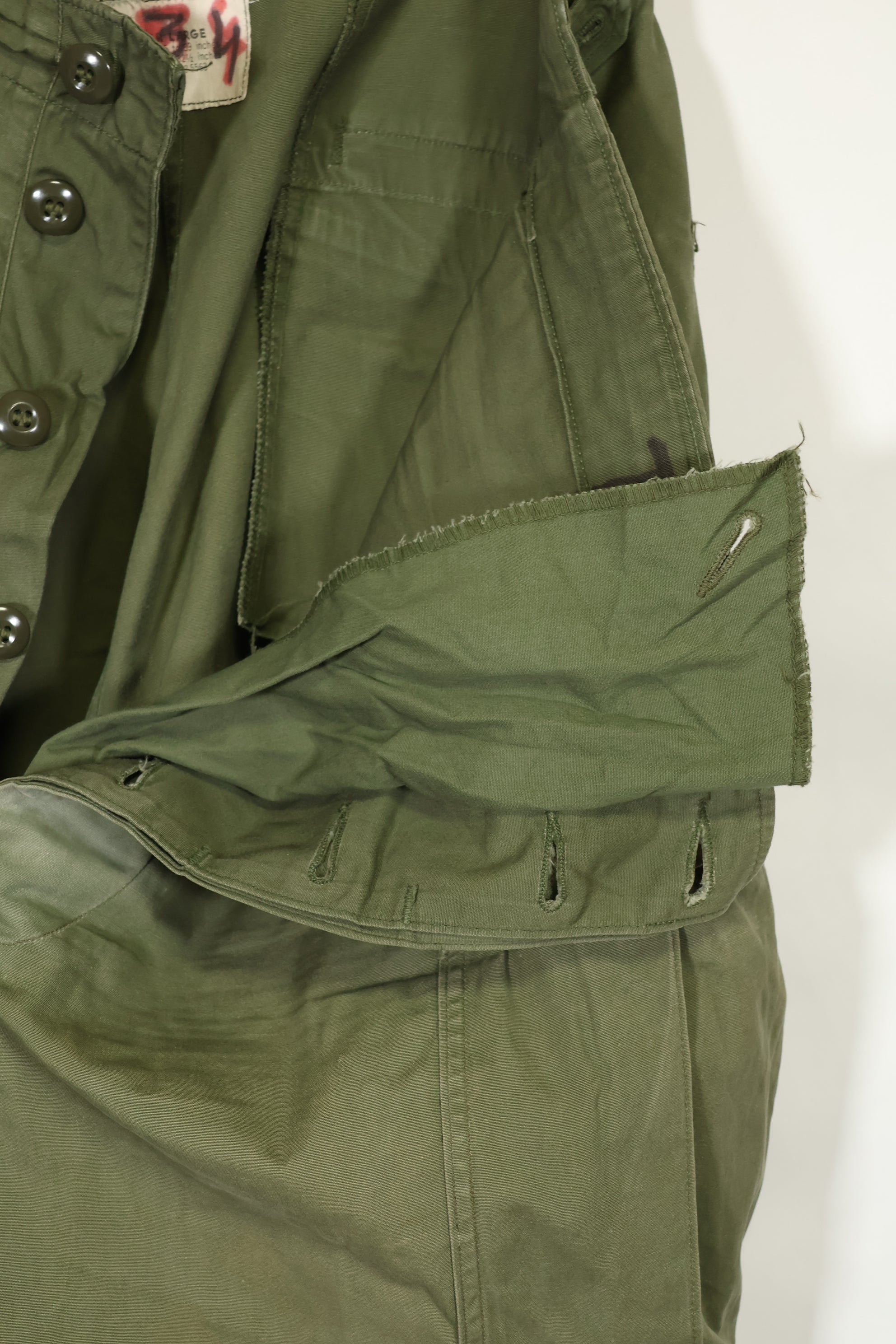 1964年契約 1st Model ジャングルファティーグ パンツ L-R 汚れあり 補修あり 中古品