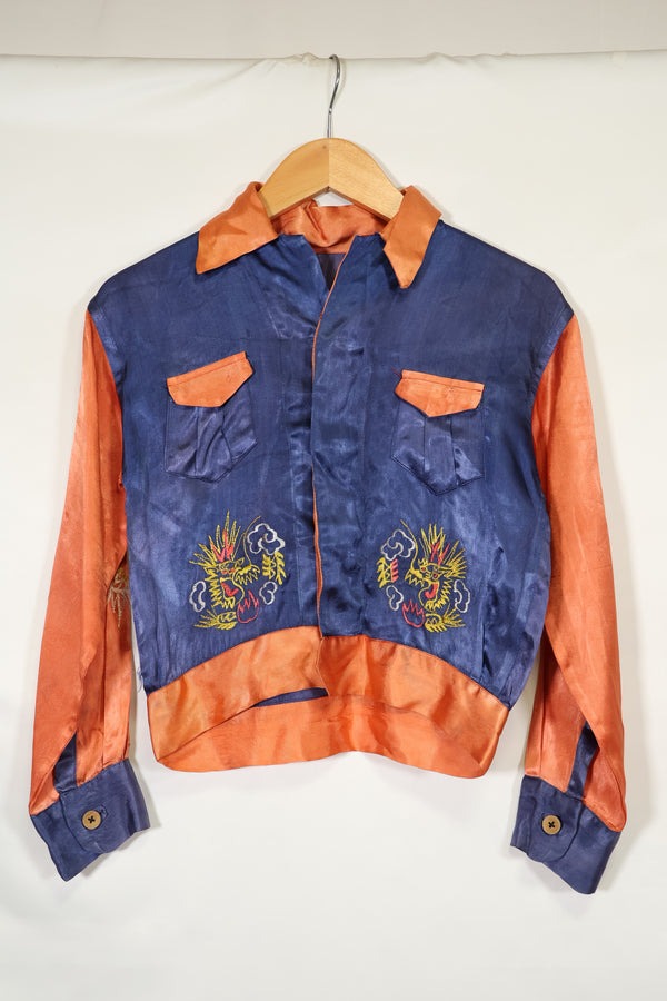 推定 1950年代後半〜1960年代 子供用 OKINAWA シャツ 刺繍お土産品 未使用品