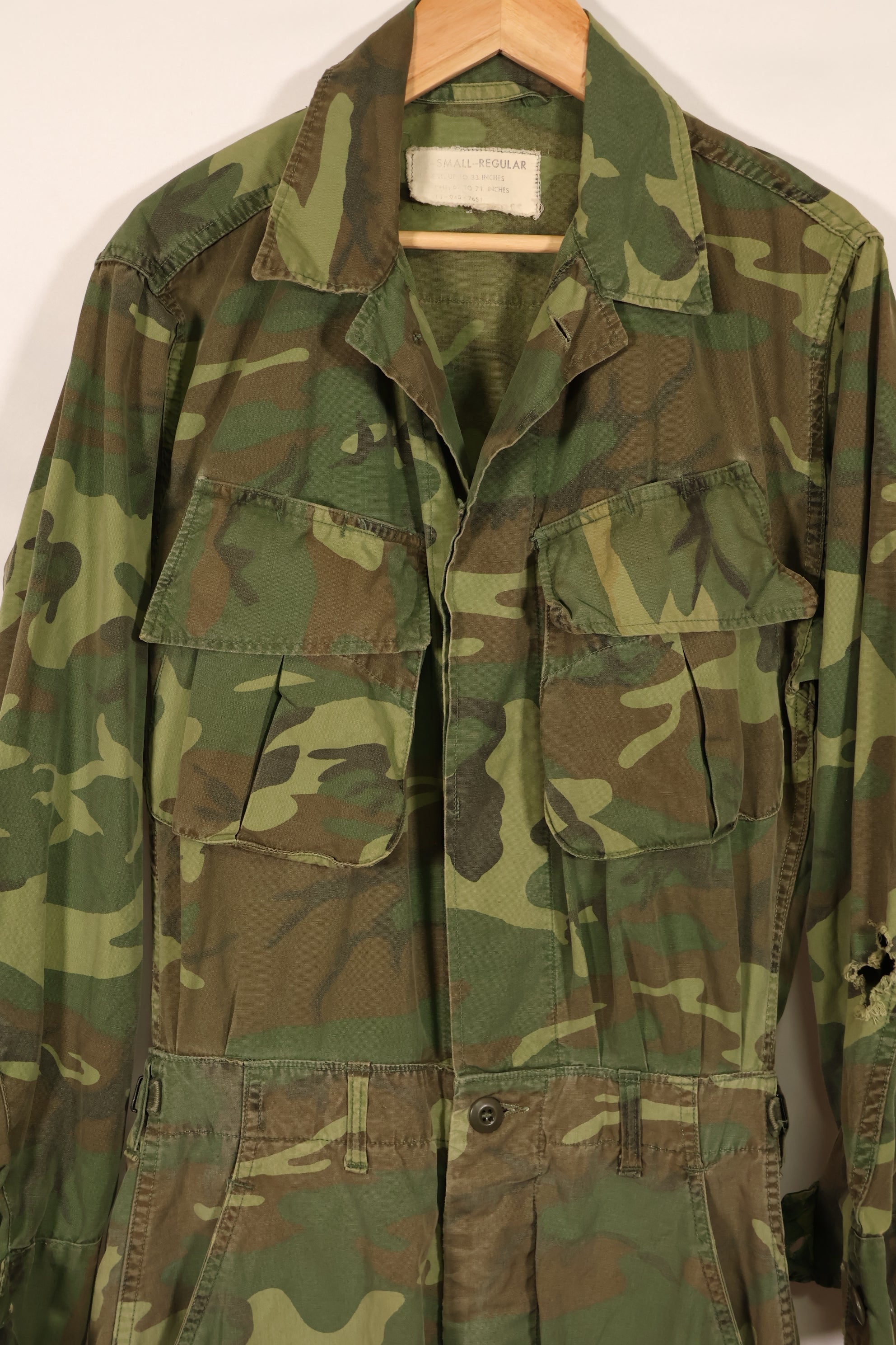 実物 1966年〜1967年 レア品 ローカル改造 フライトスーツ ERDL 初期プリント